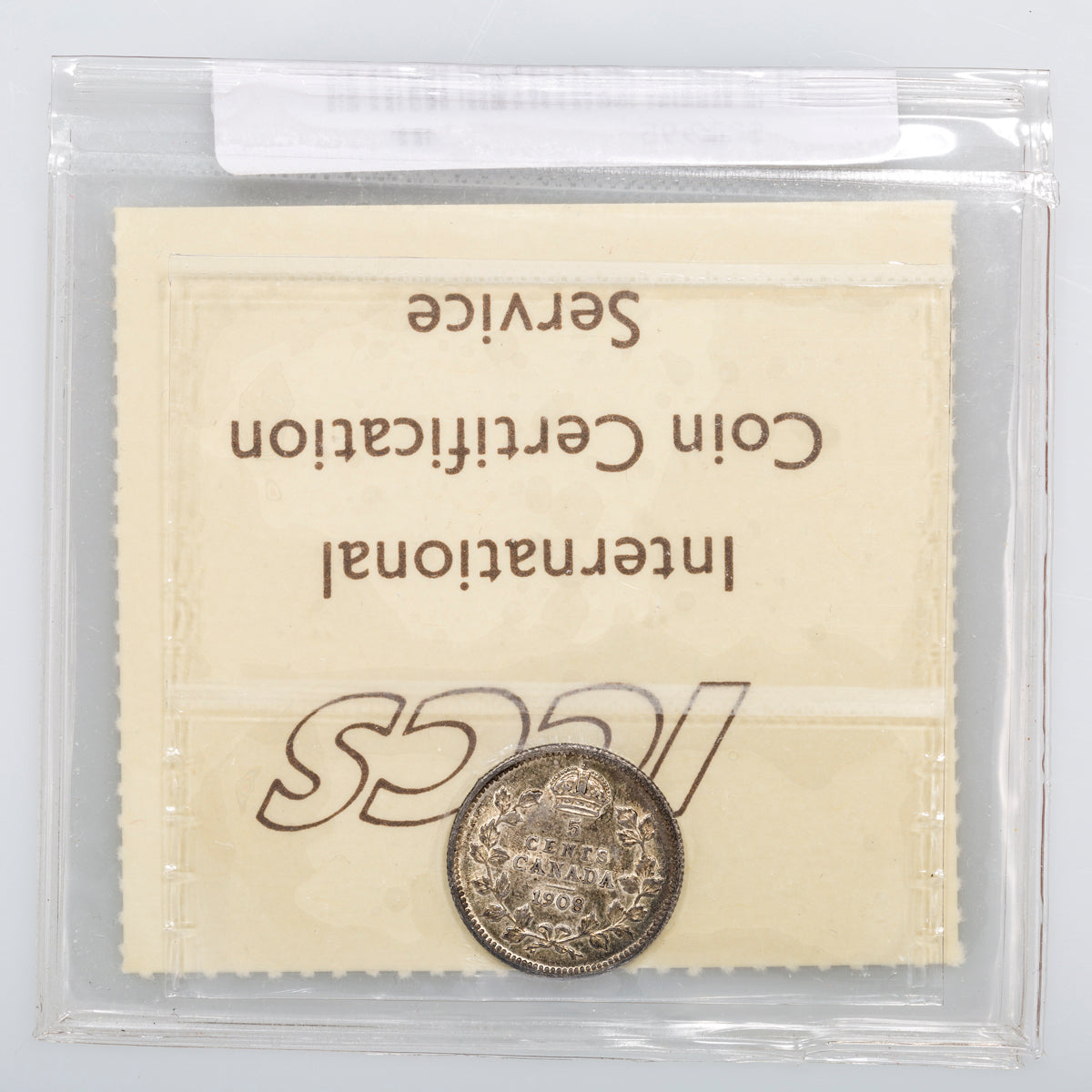 5 Cent 1908 Large 8 ICCS EF-45