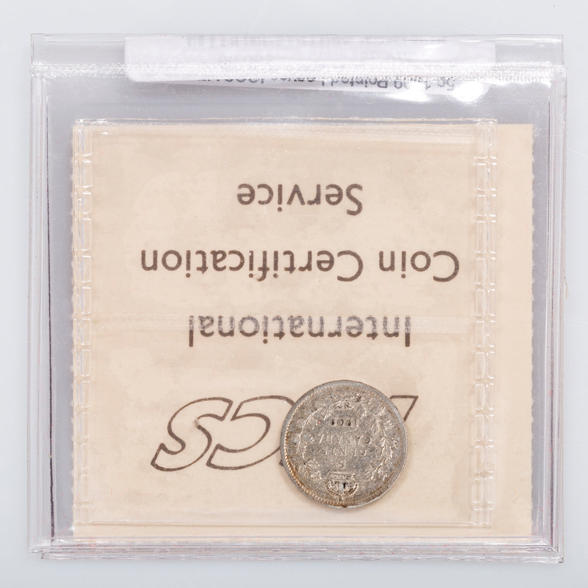 5 Cent 1909 Pointed Leaves ICCS VF-30