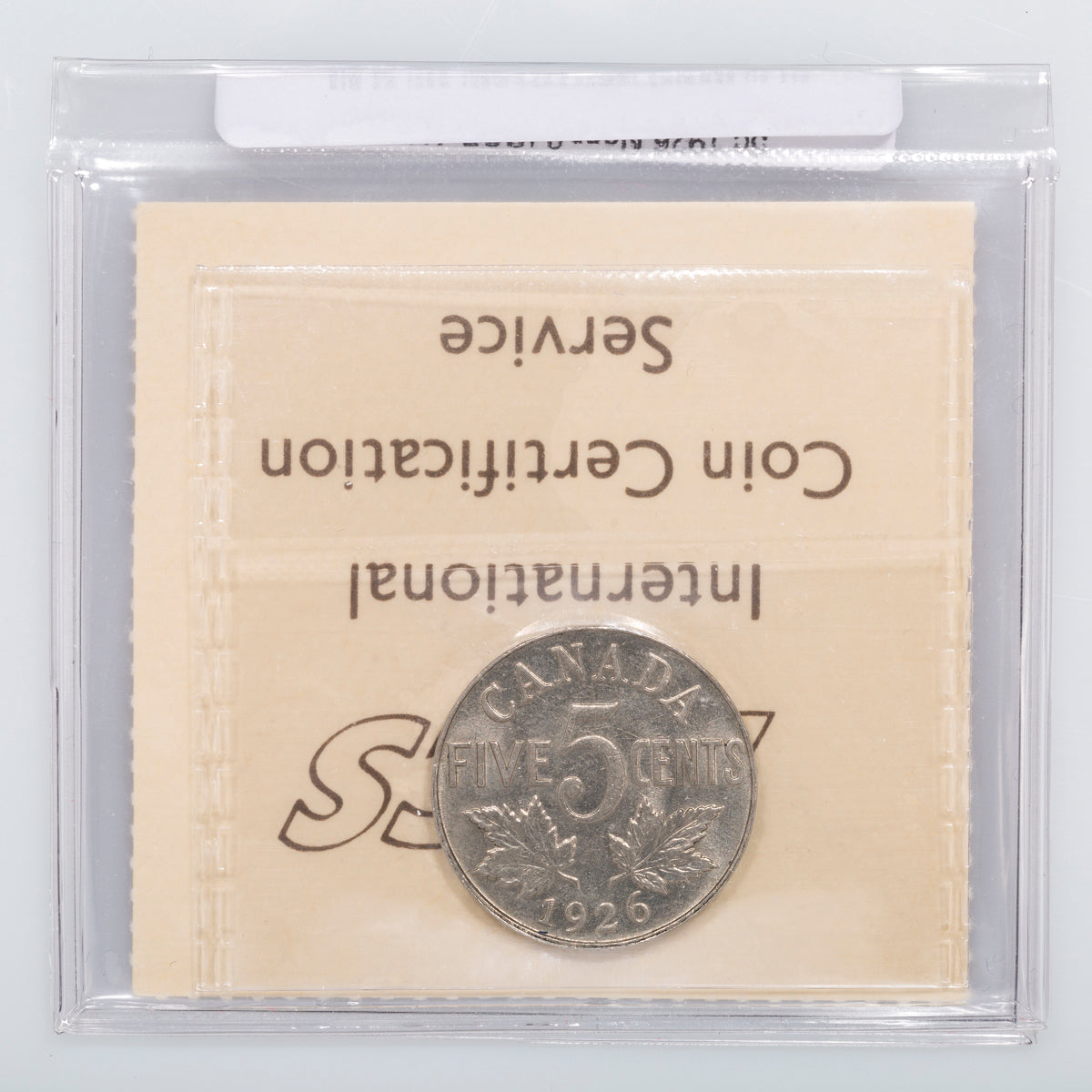 5 Cent 1926 Near 6 ICCS AU-55