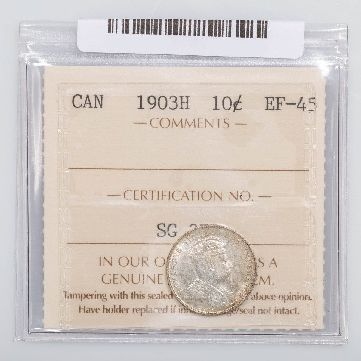 10 Cent 1903H ICCS EF-45