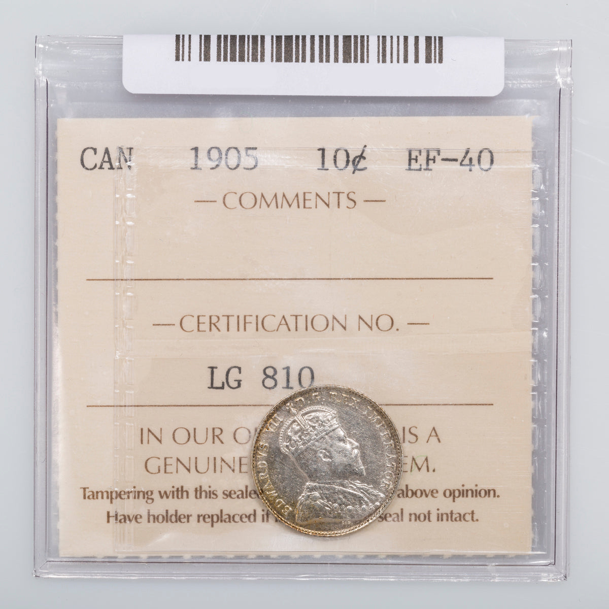 10 Cent 1905 ICCS EF-40