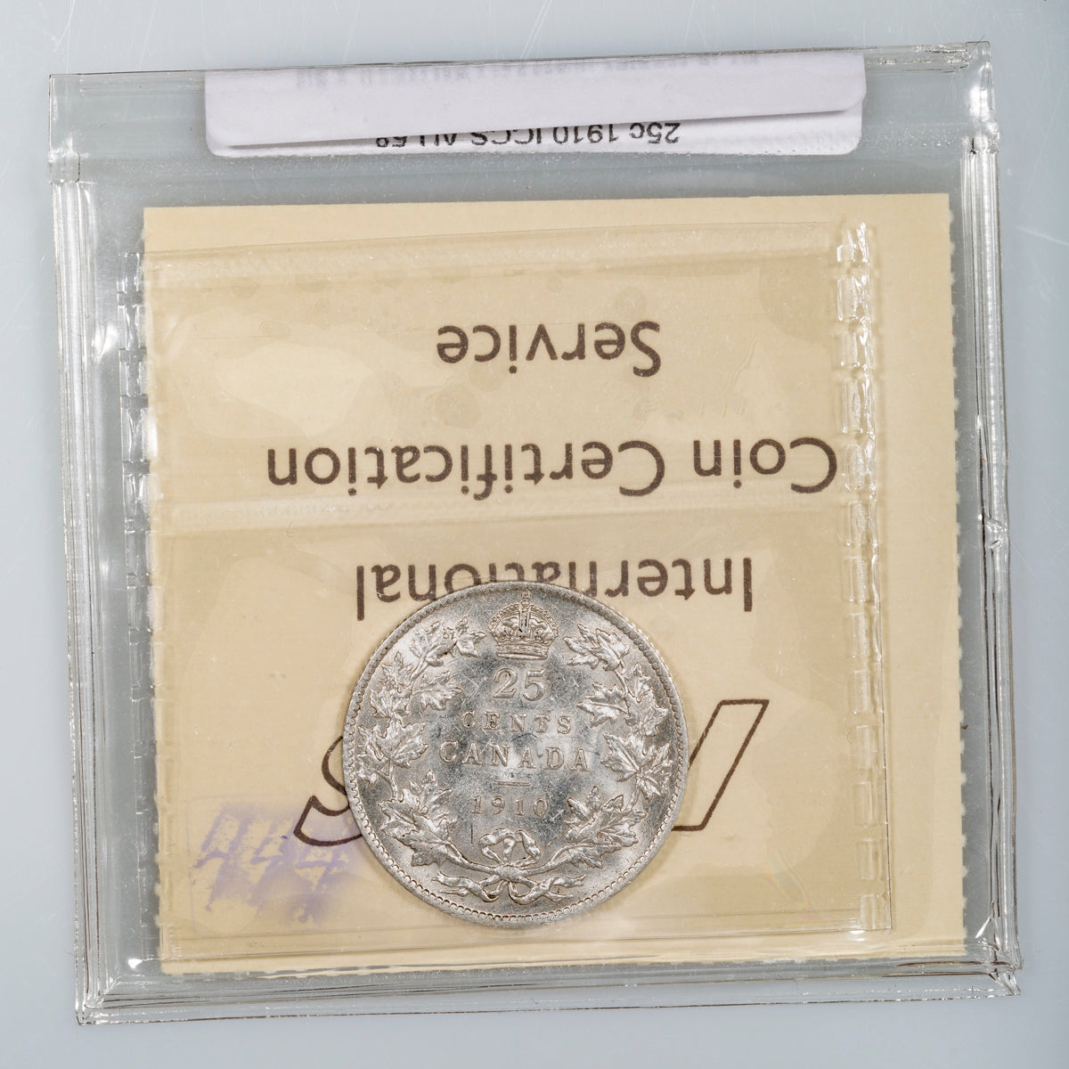 25 Cent 1910 ICCS AU-58