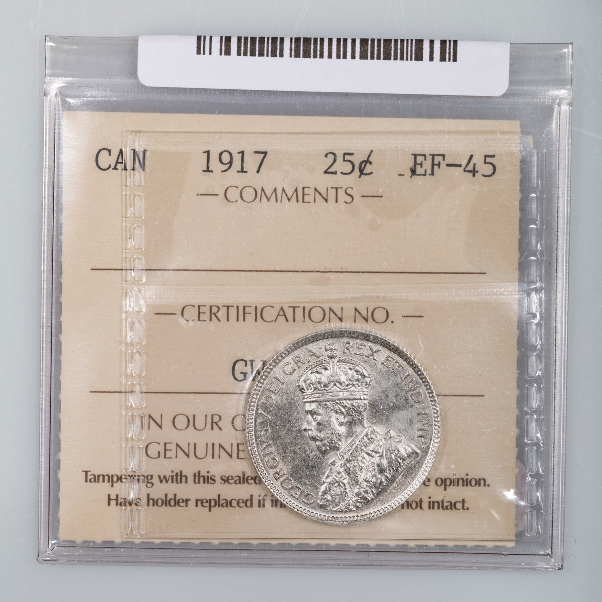 25 Cent 1917 ICCS EF-45