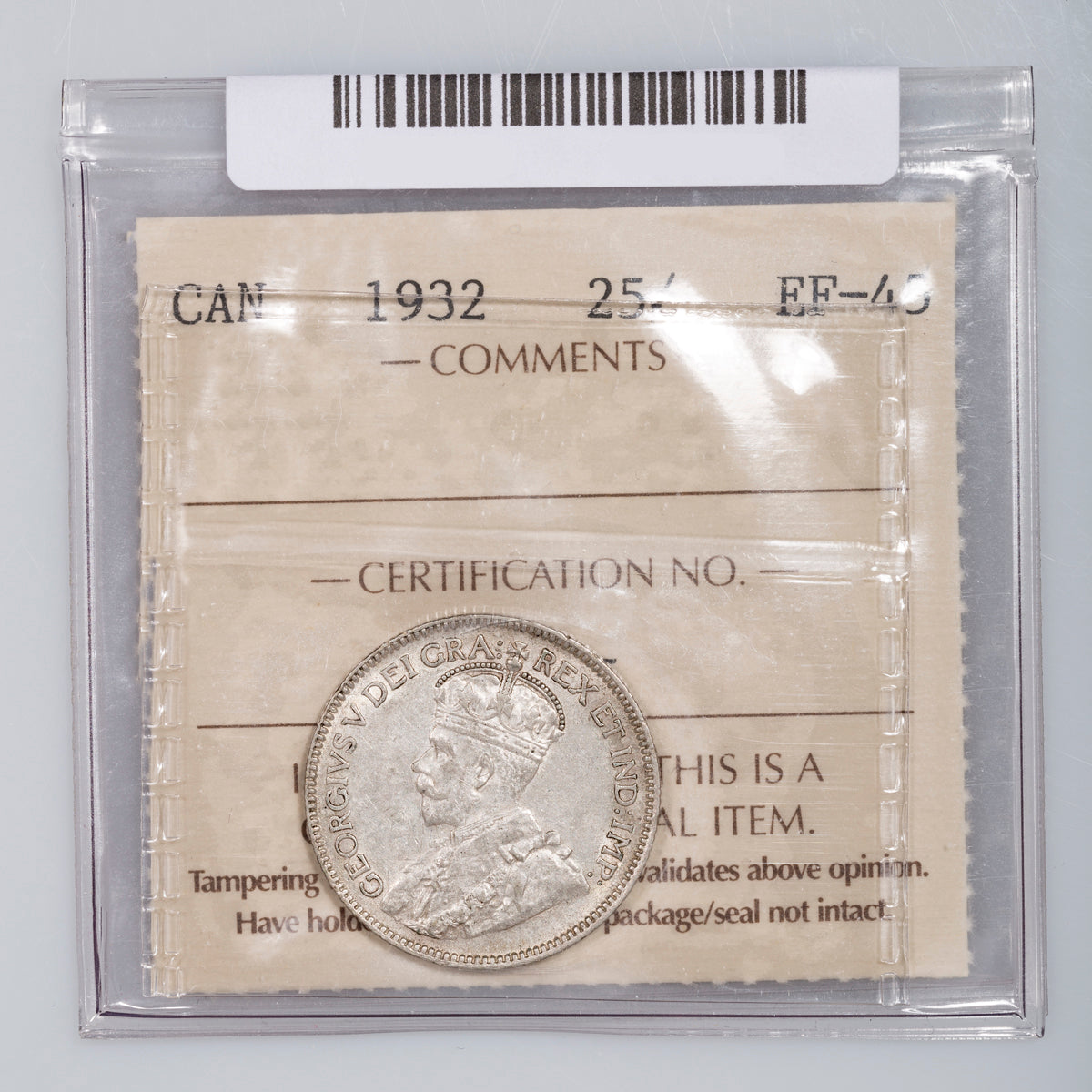 25 Cent 1932 ICCS EF-45