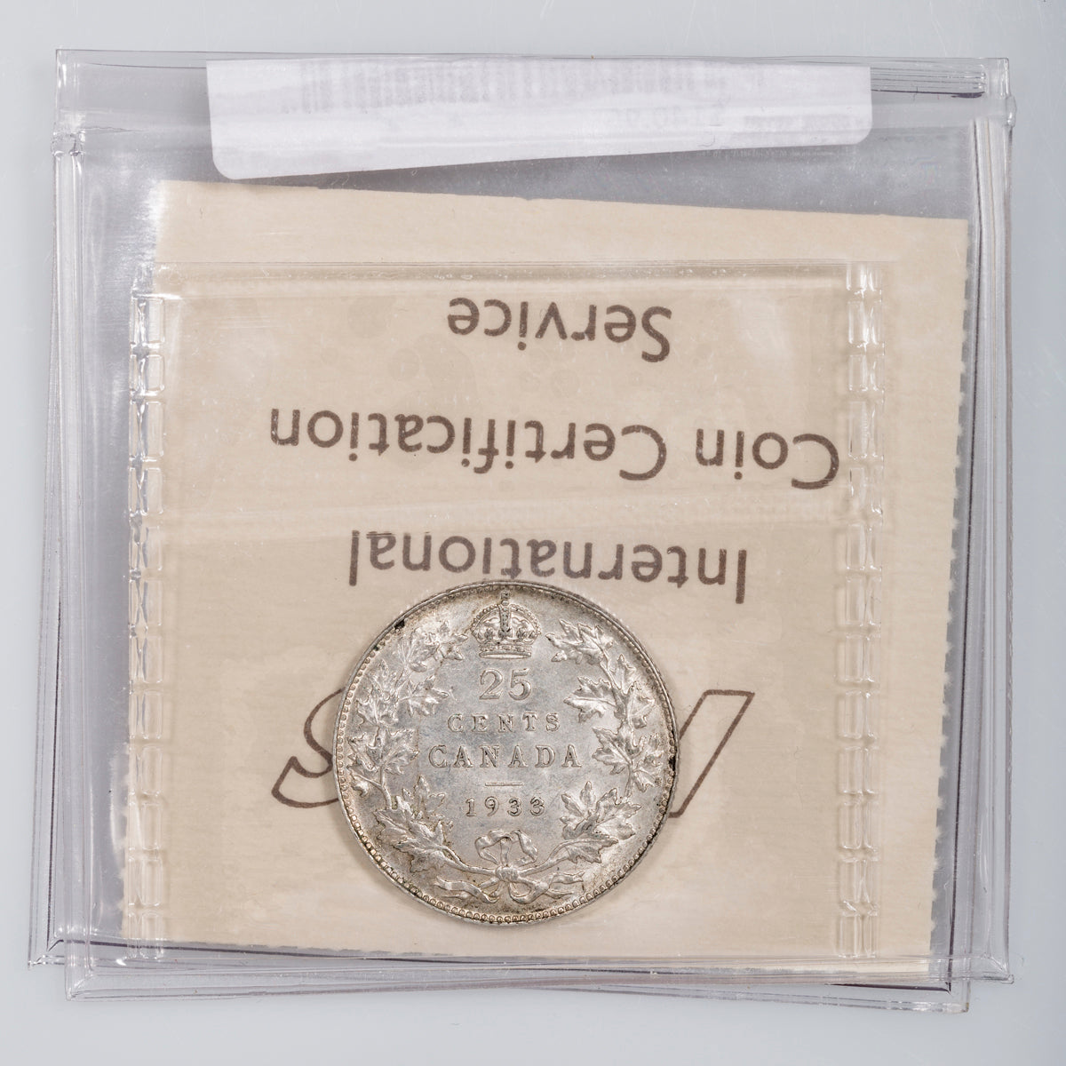 25 Cent 1933 ICCS AU-50