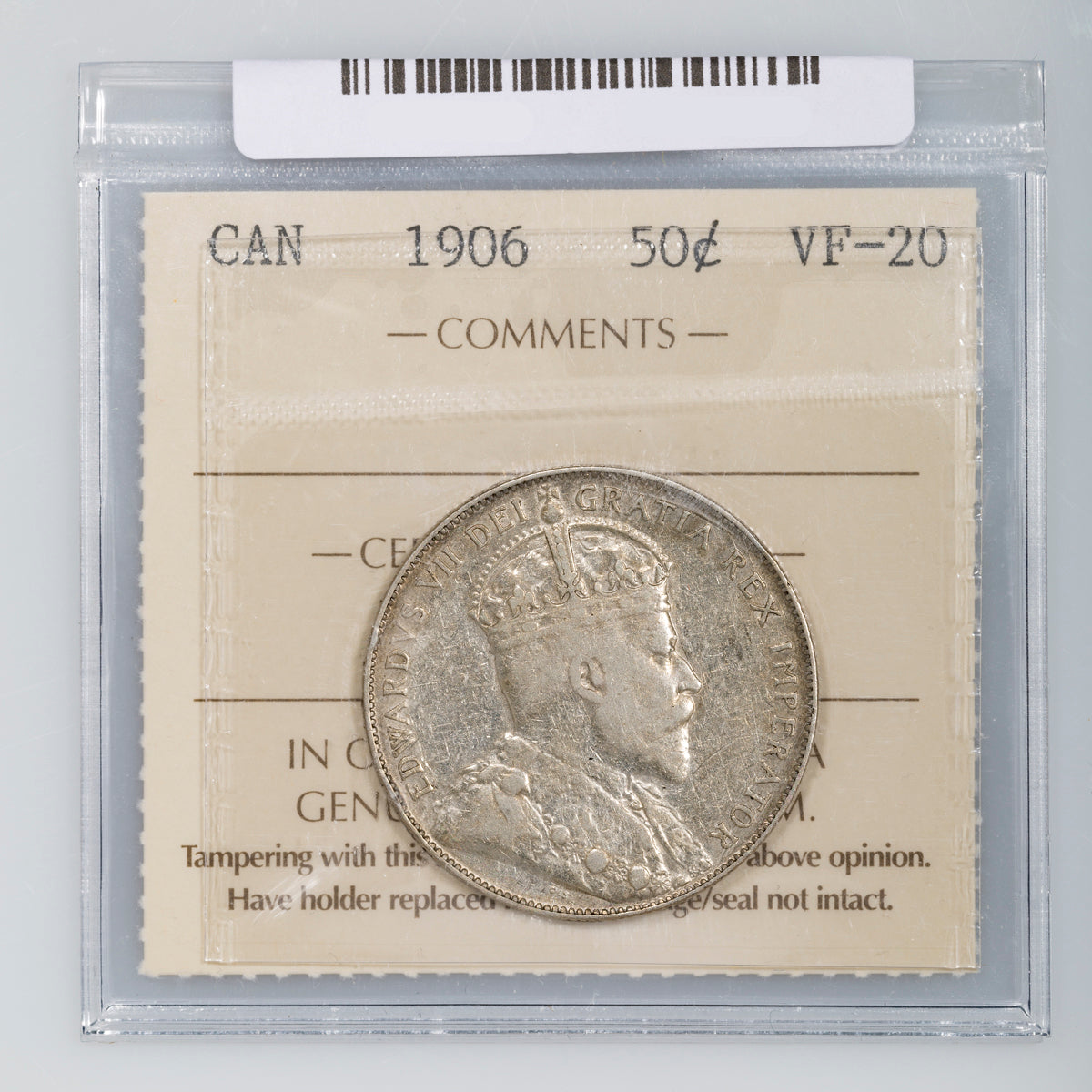 50 Cent 1906 ICCS VF-20