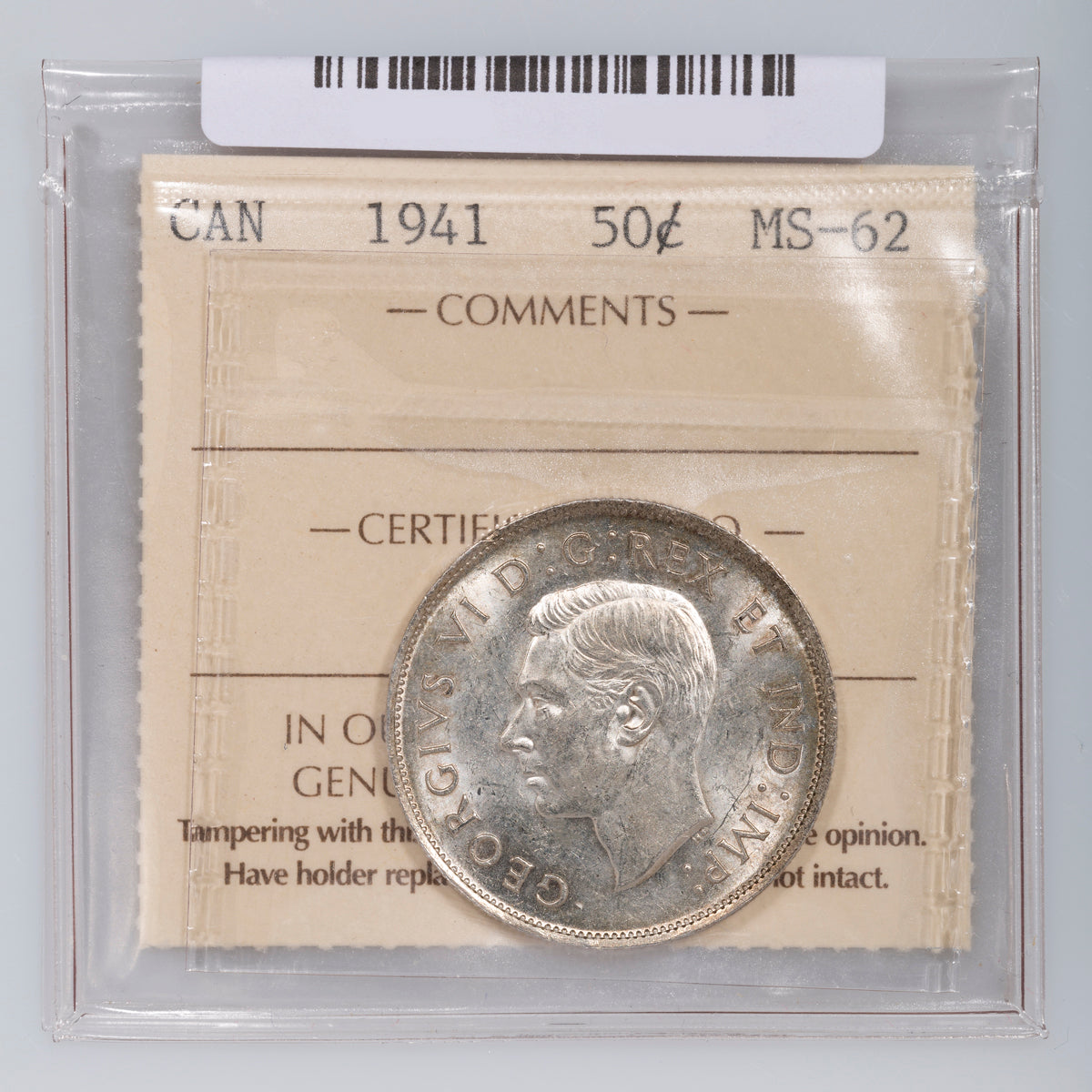 50 Cent 1941 ICCS MS-62