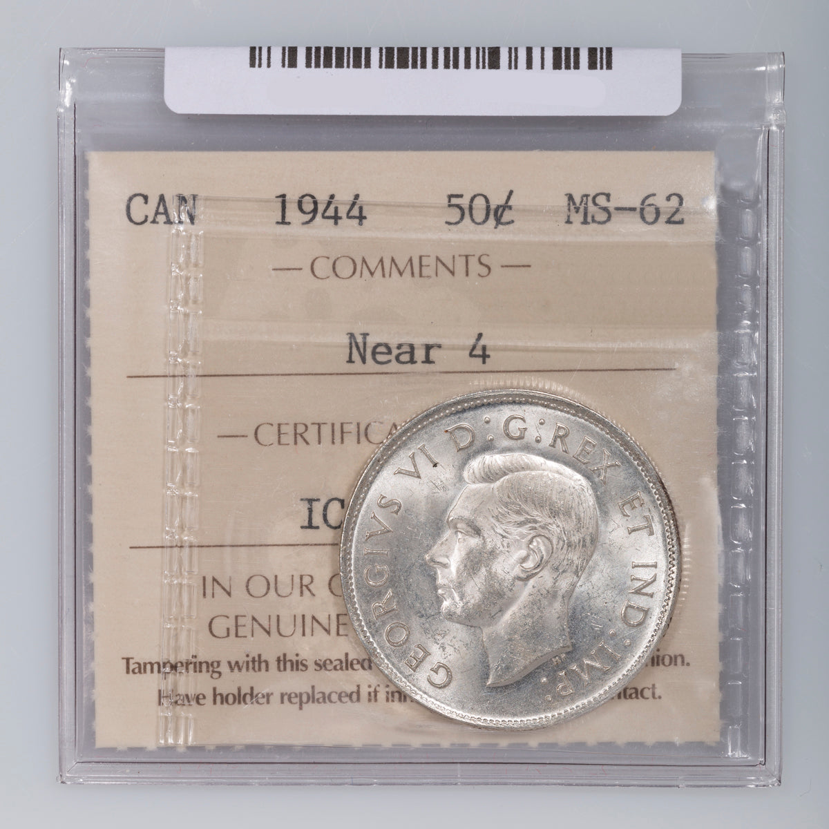 50 Cent 1944 Near 4 ICCS MS-62