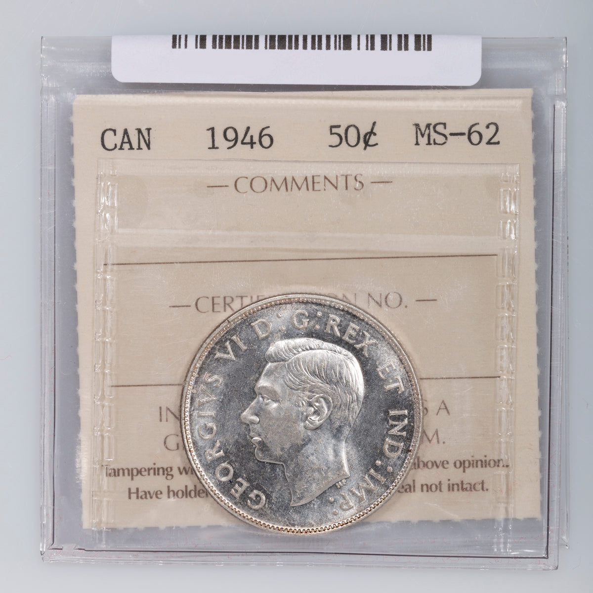 50 Cent 1946 ICCS MS-62