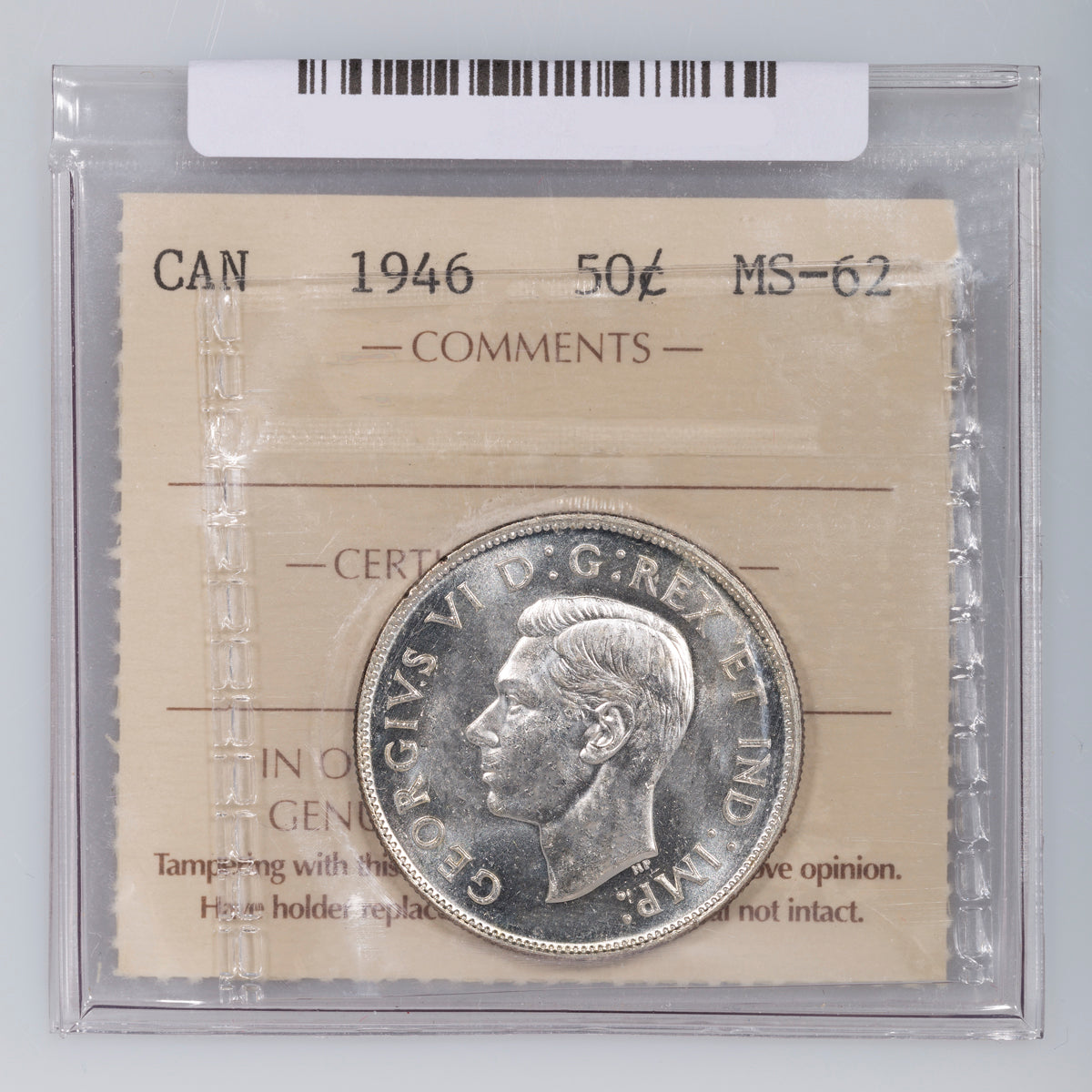 50 Cent 1946 ICCS MS-62
