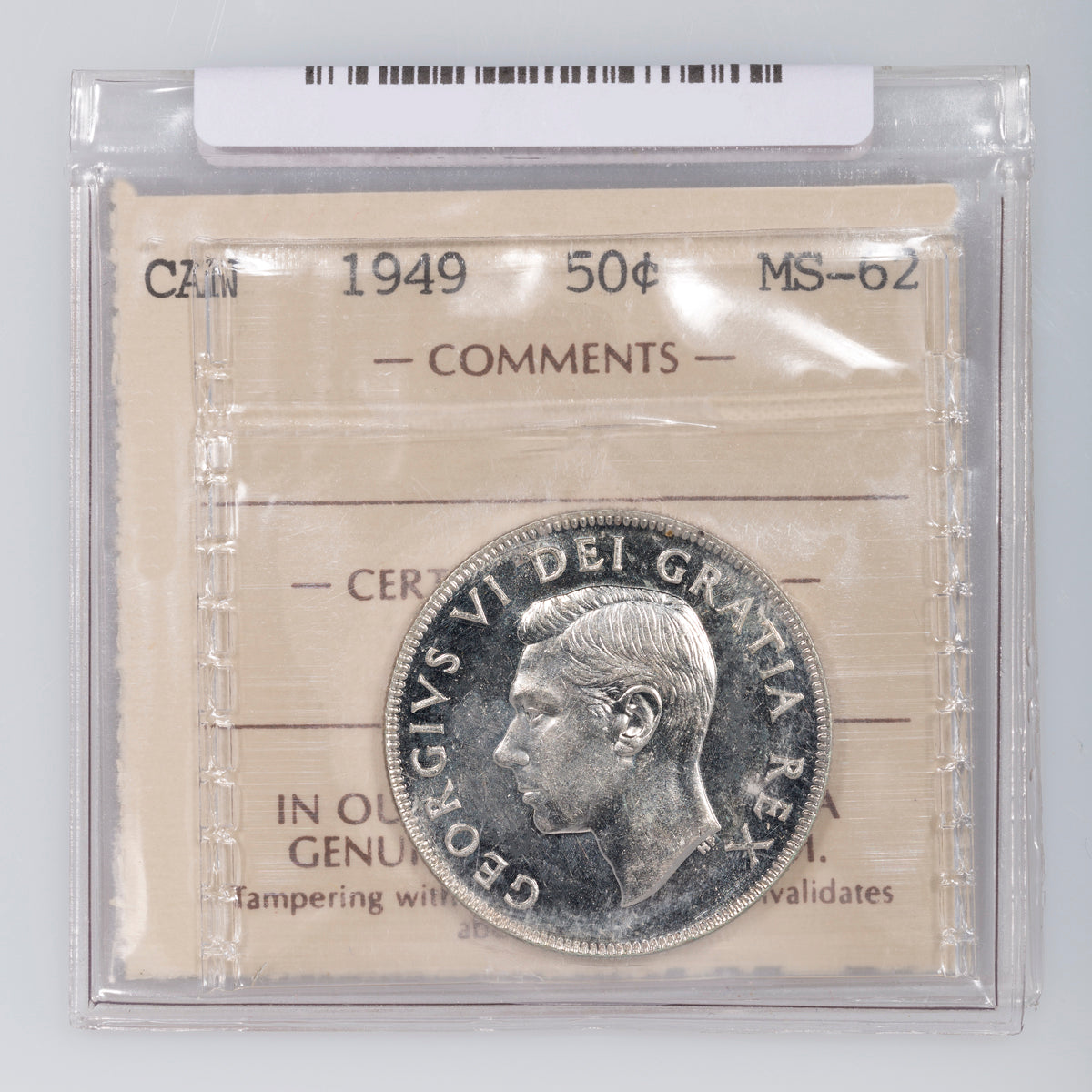 50 Cent 1949 ICCS MS-62