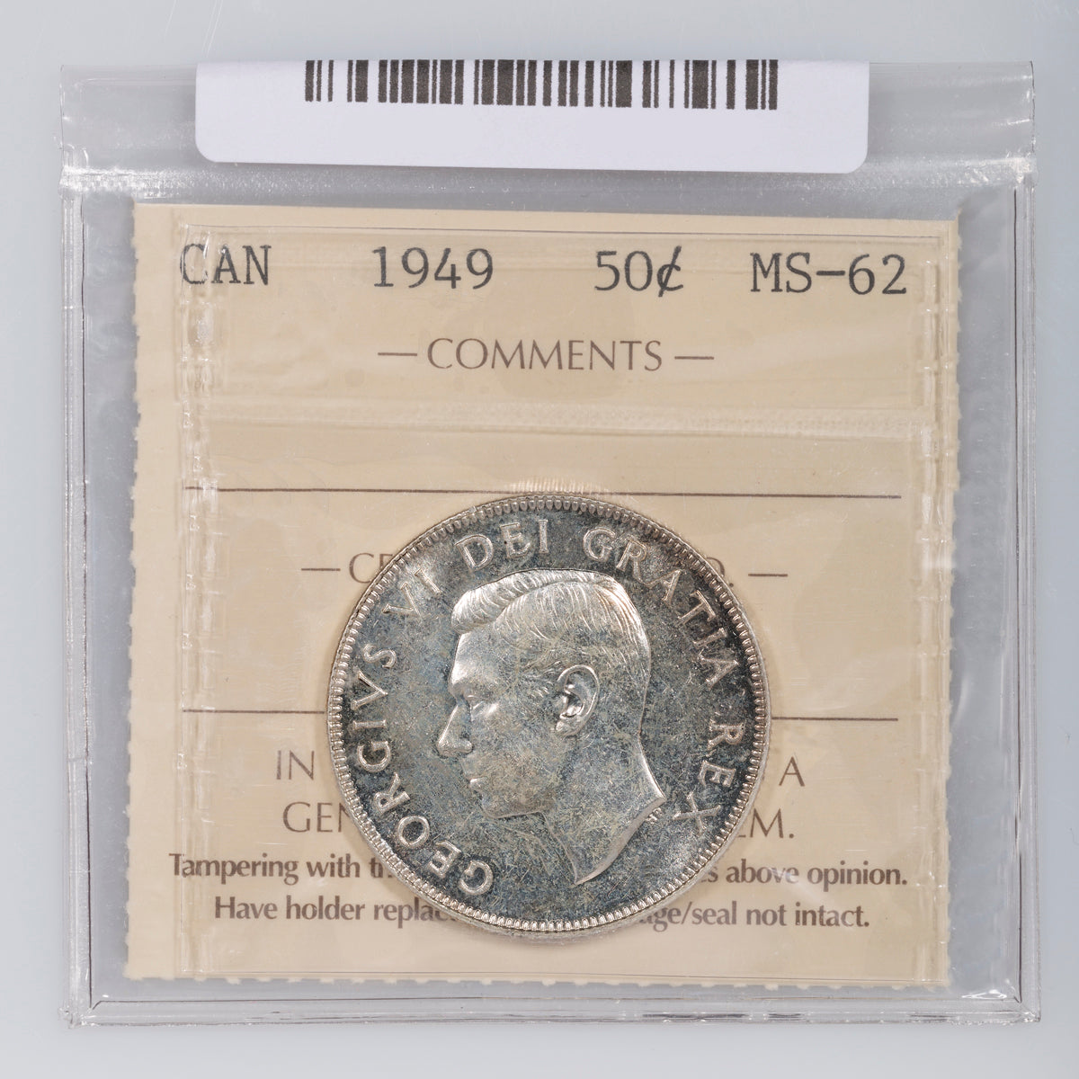 50 Cent 1949 ICCS MS-62