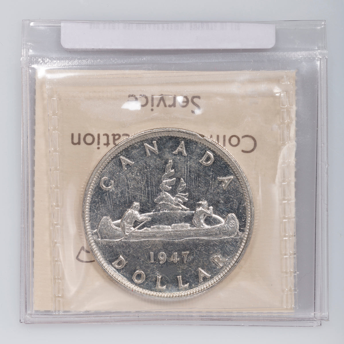 $1 1947 Pointed 7 Quadruple HP ICCS AU-50