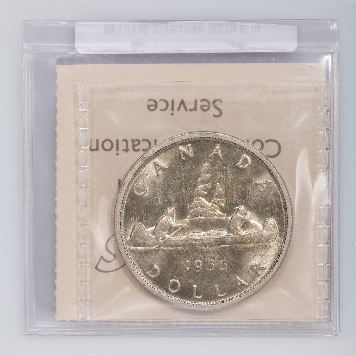 $1 1955 Arnprior with Die Breaks ICCS MS-62