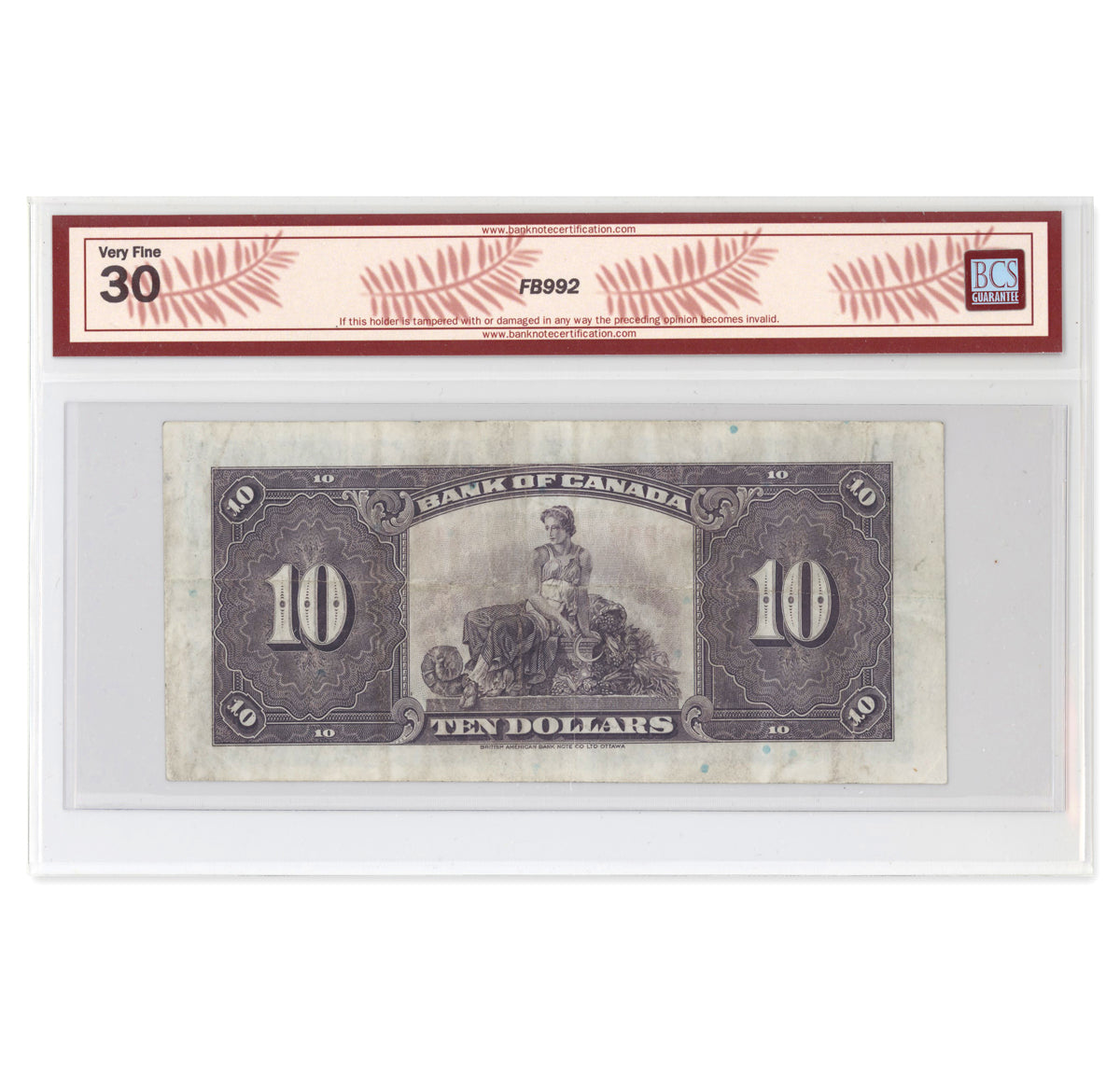 $10 1935 BC-7 English Osborne-Towers Prefix A BCS VF-30