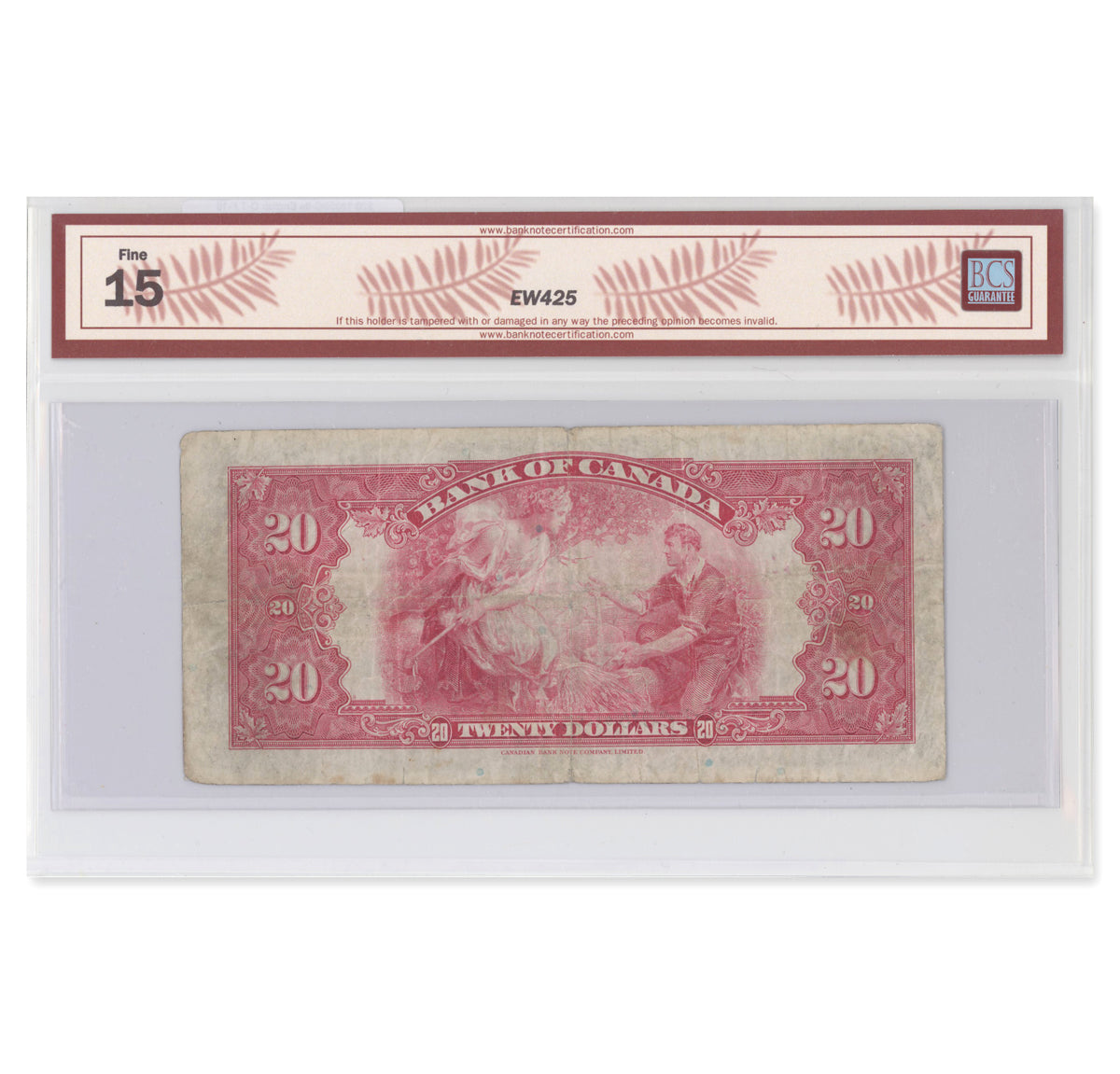 $20 1935 BC-9a English Osborne-Towers Prefix A BCS F-15