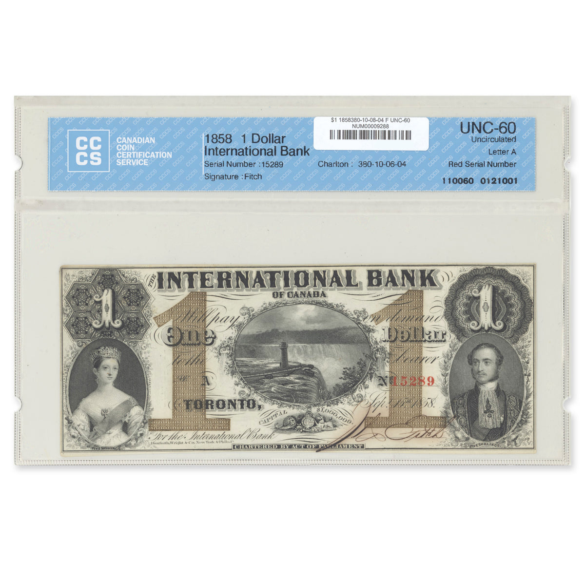 $1 1858 380-10-08-04 International Bank of Canada CCCS UNC-60