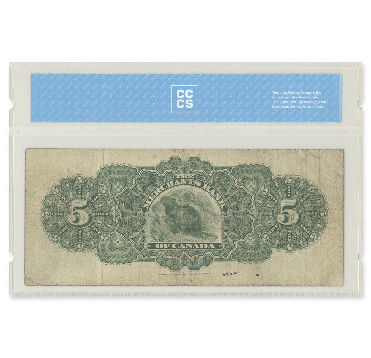 $5 1916 430-18-02 The Merchant's Bank of Cnada various-Allan CCCS F-12