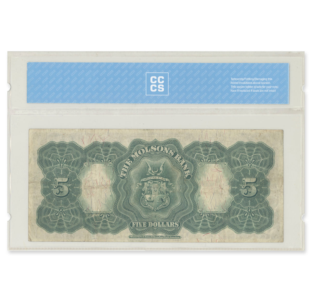 $5 1912 490-32-02 Molsons Bank Macpherson-various CCCS VF-25