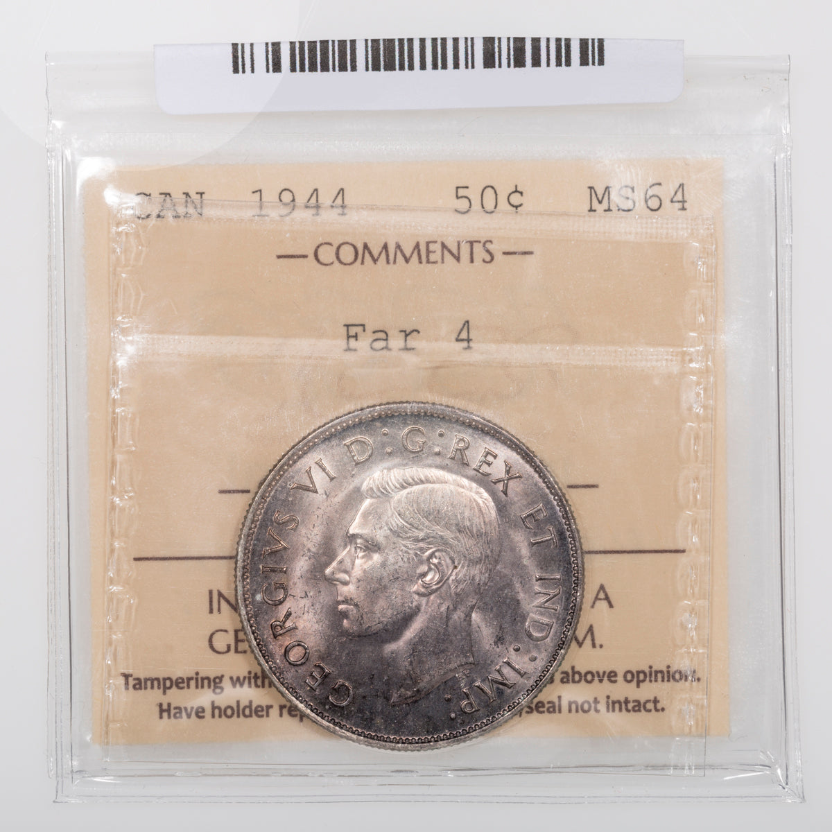 50 Cent 1944 Far 4 ICCS MS-64