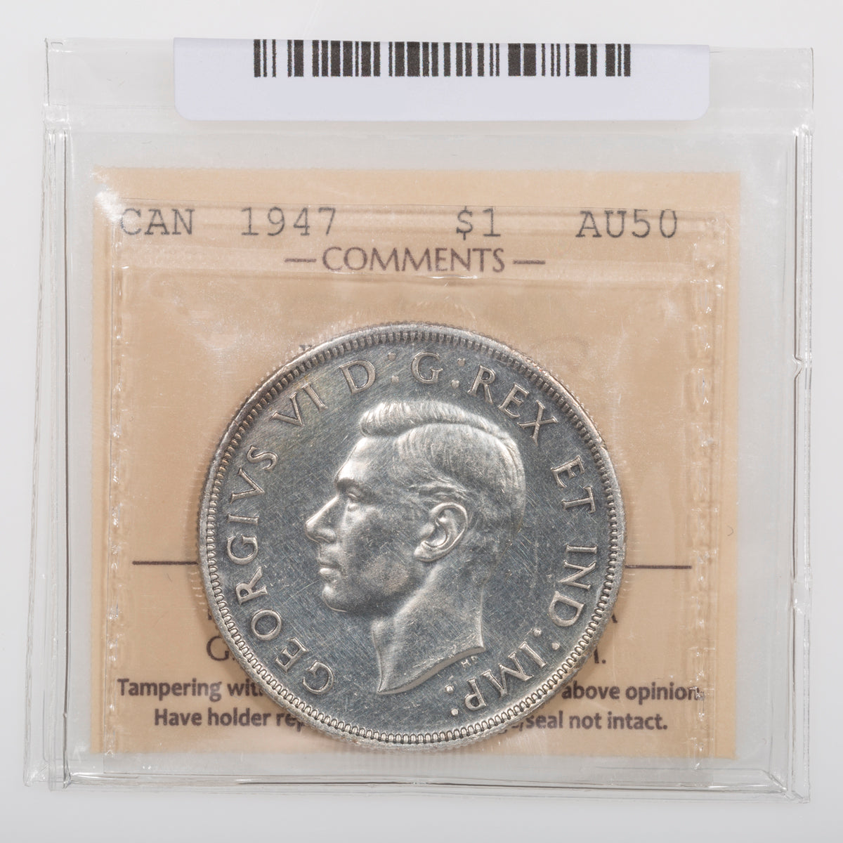 $1 1947 Blunt 7 ICCS AU-50