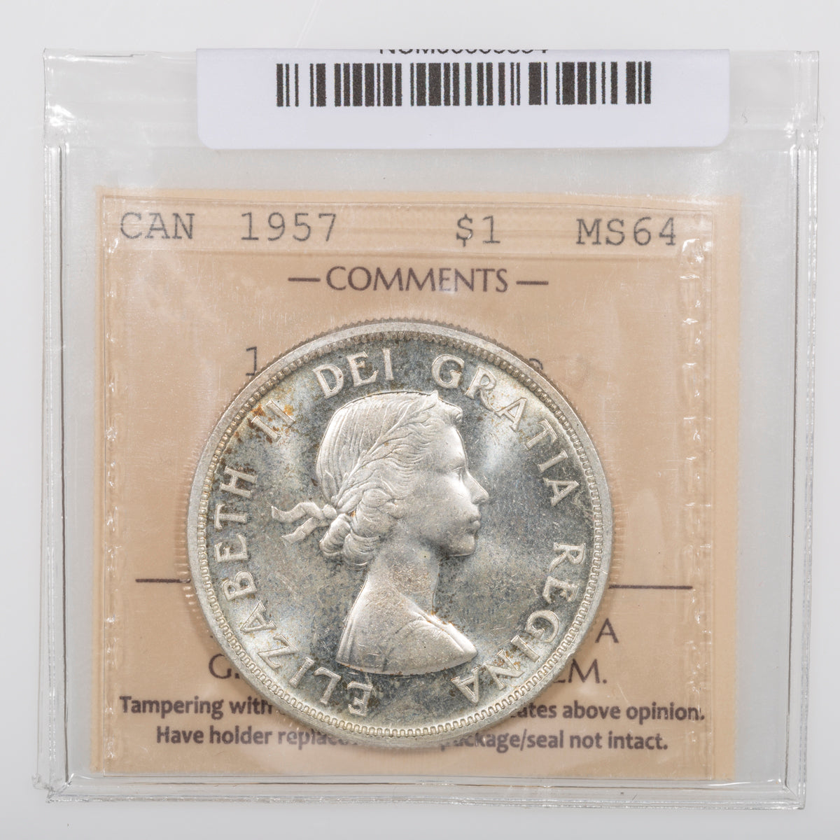 $1 1957 1 Waterline ICCS MS-64