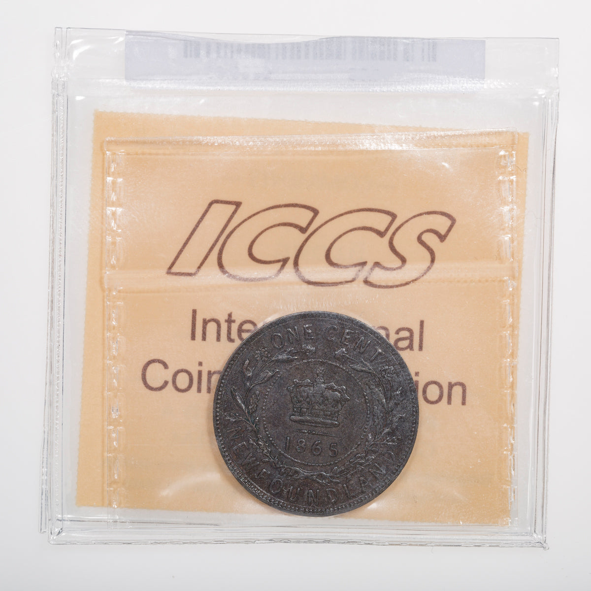 NFLD 1 Cent 1865 ICCS MS-60 Brown