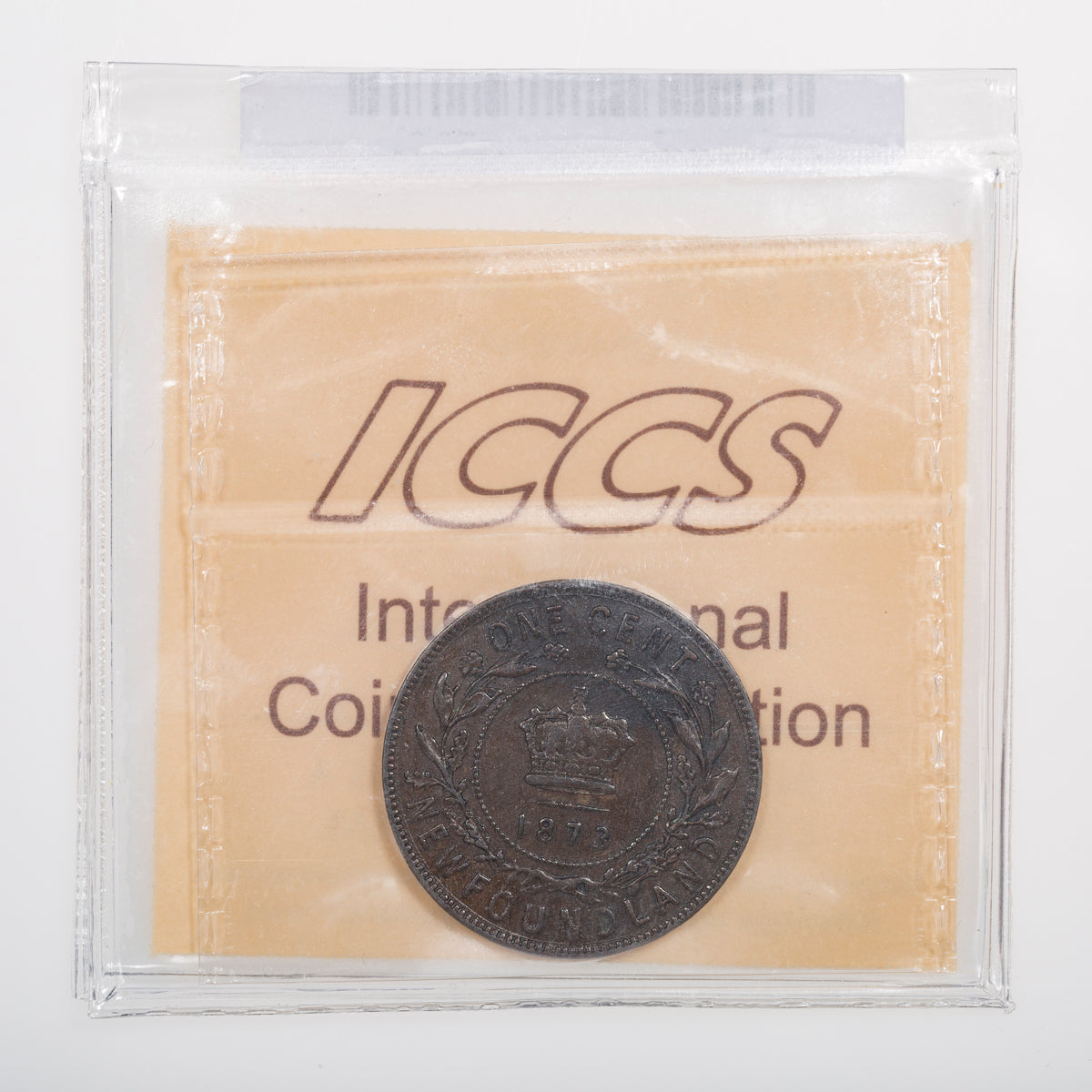 NFLD 1 Cent 1873 ICCS AU-50