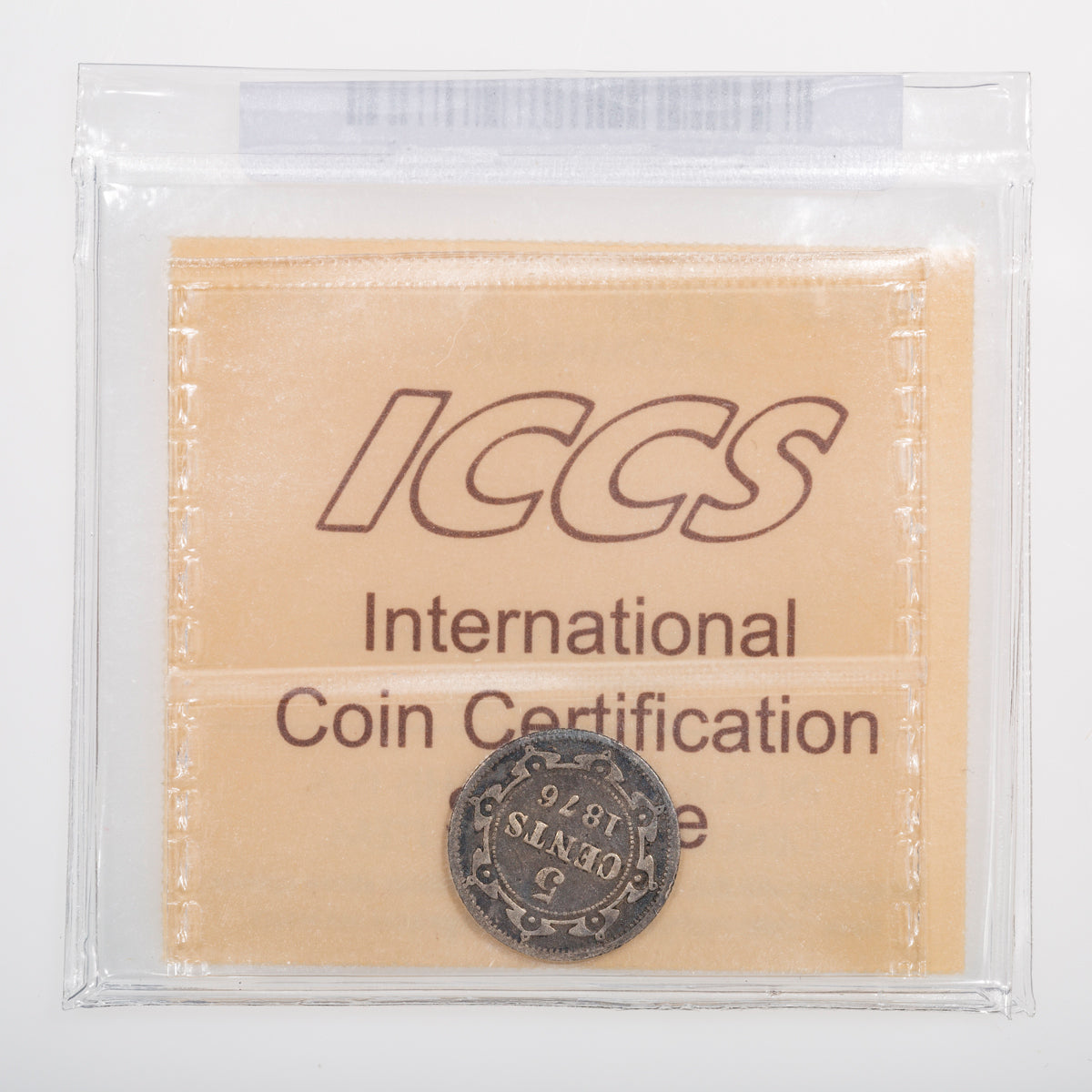 NFLD 5 Cent 1876H ICCS F-12