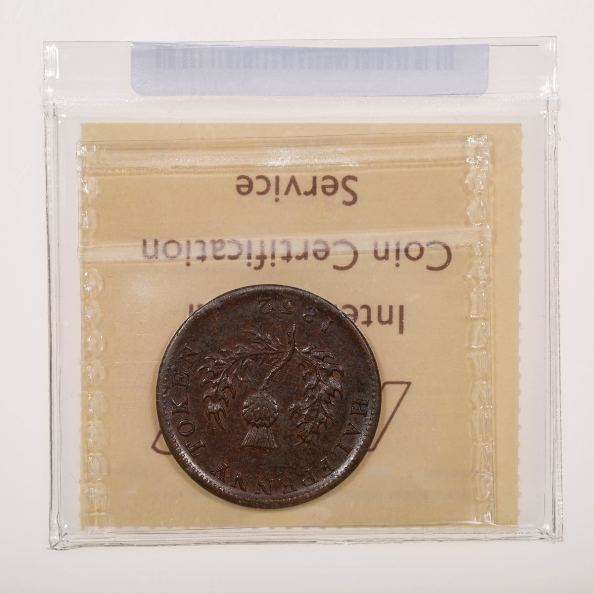 Equal ribbons, Engrailed Canada Nova Scotia Thistle Token Base Halfpenny 1832 AU-55