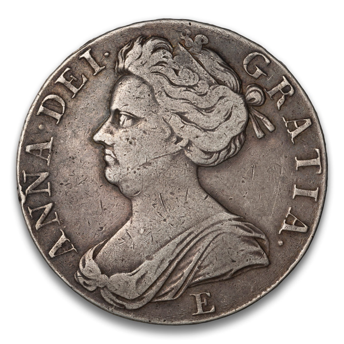 Great Britain Silver 1 Crown 1707 E