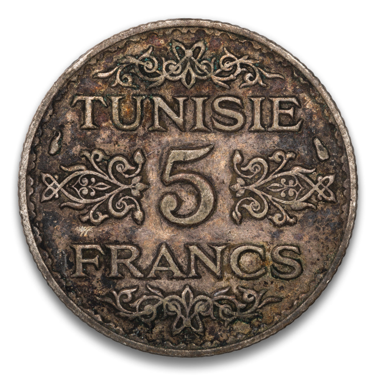 Tunisia Silver 5 Francs 1936