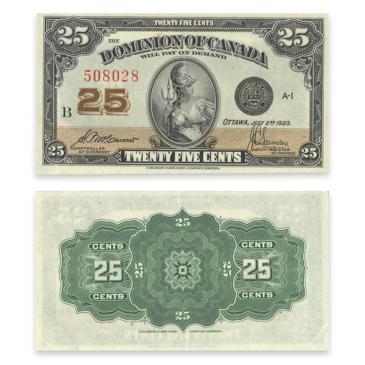 25Cent 1923 DC-24c McCavour-Saunders EF-45