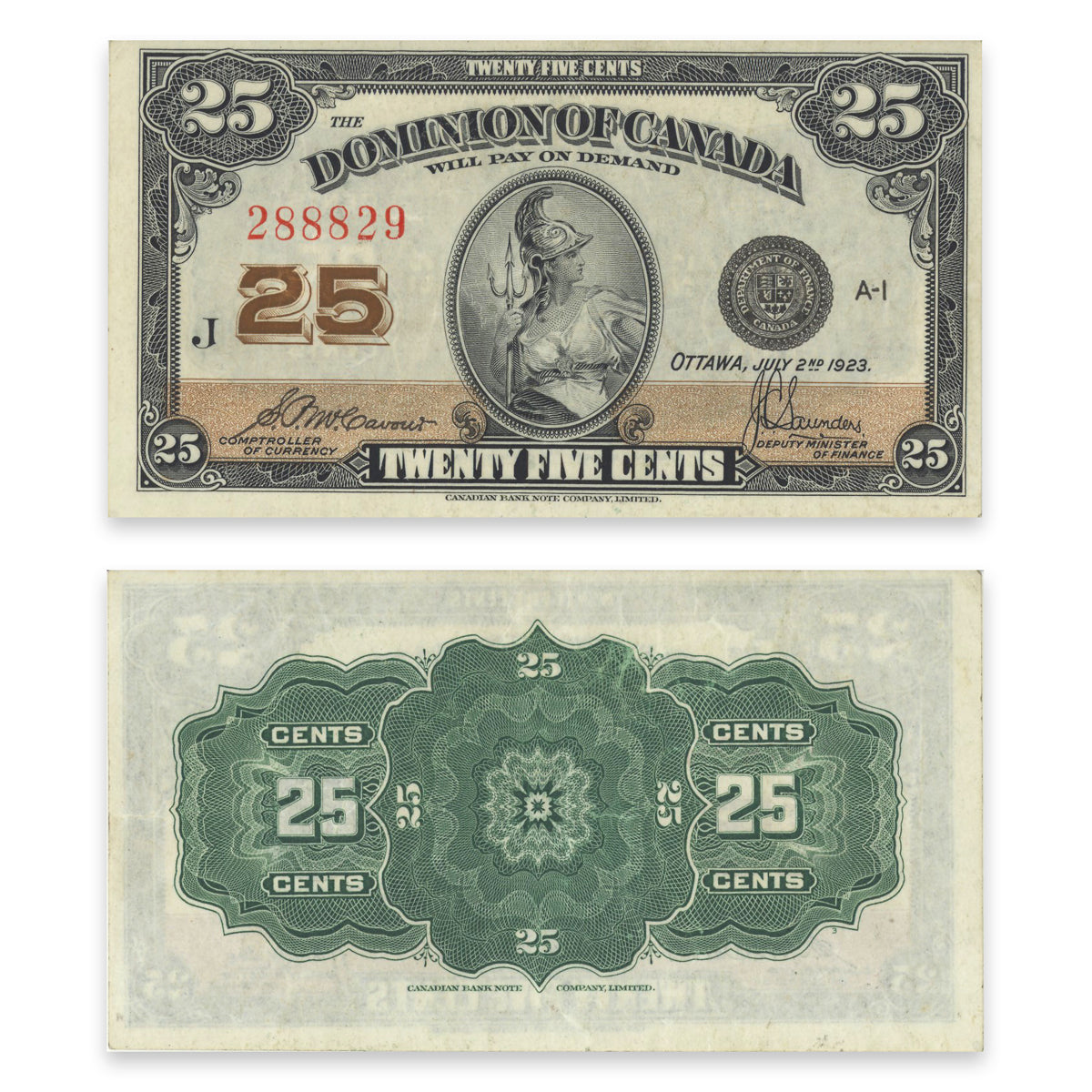 25Cent 1923 DC-24c McCavour-Saunders EF-45