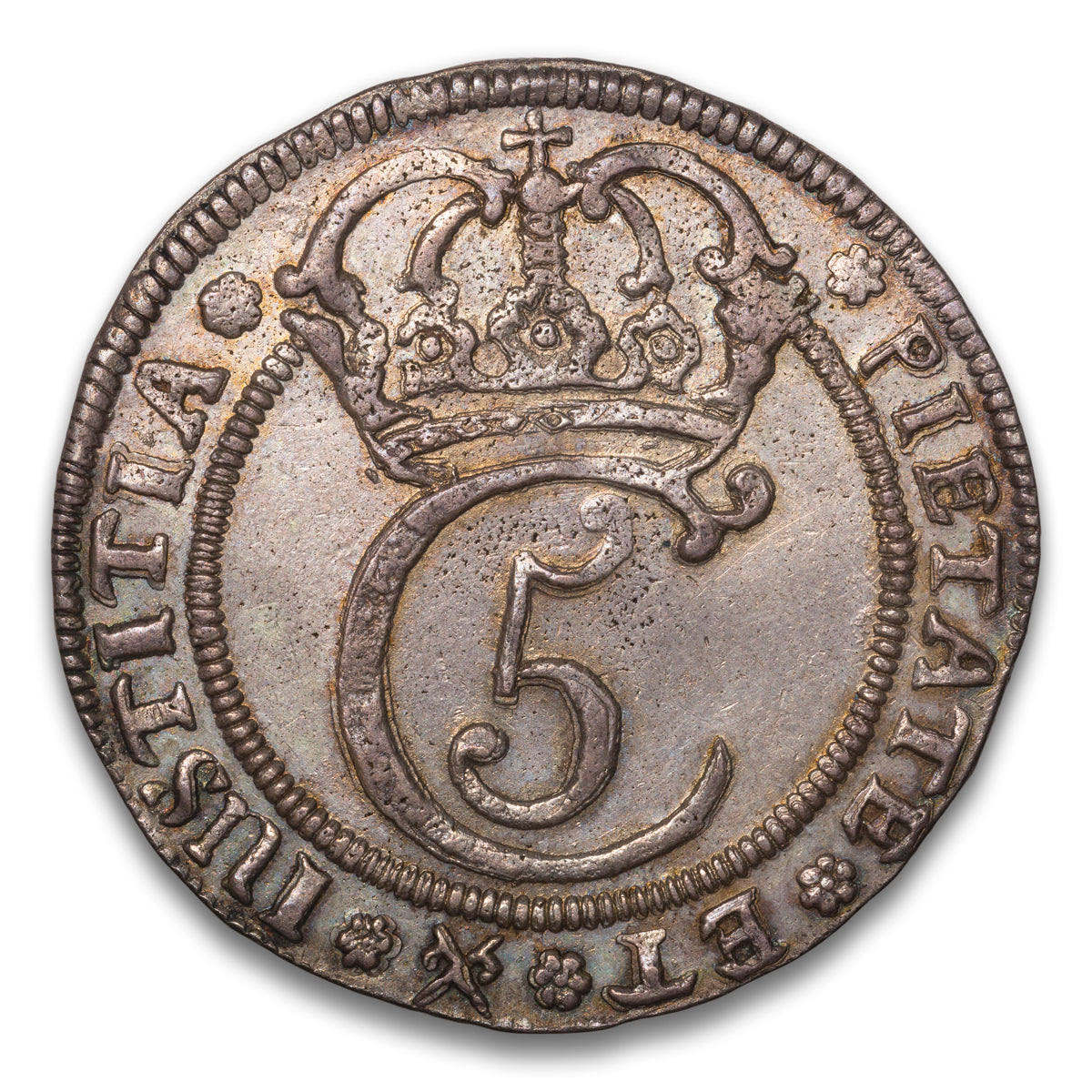 Denmark and Norway Christian V Silver 1 Krone 1673 Gluckstadt Mint