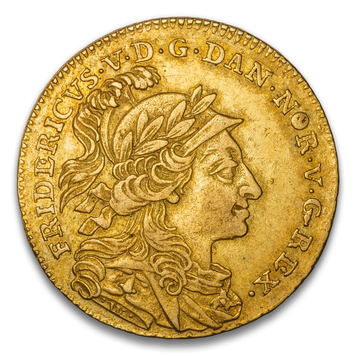 Denmark and Norway Frederik V Gold 12 Mark 1758 Copenhagen Mint