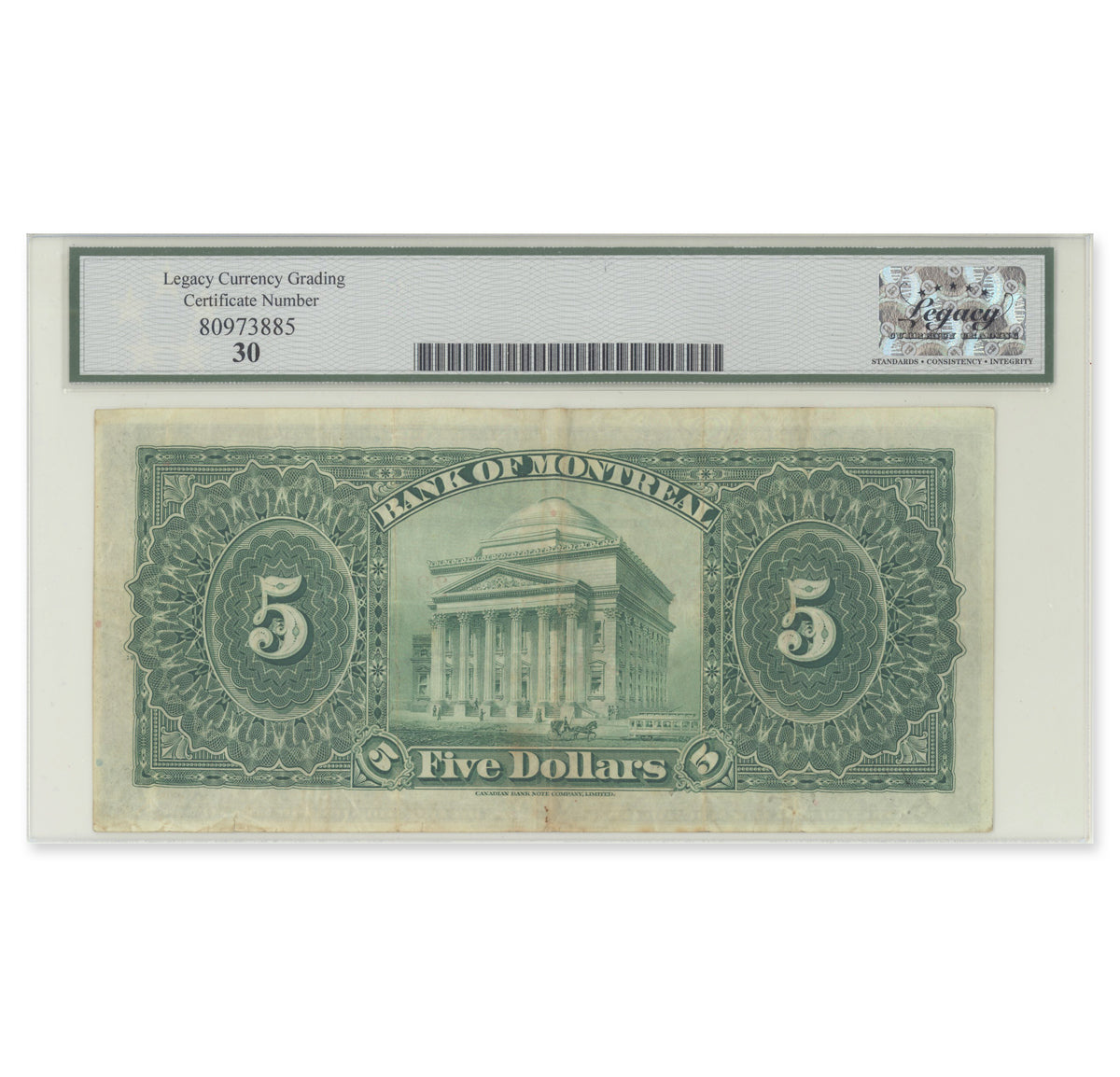 $5 1923 505-56-02 The Bank of Montreal Williams-Taylor-Meredith Legacy VF-30