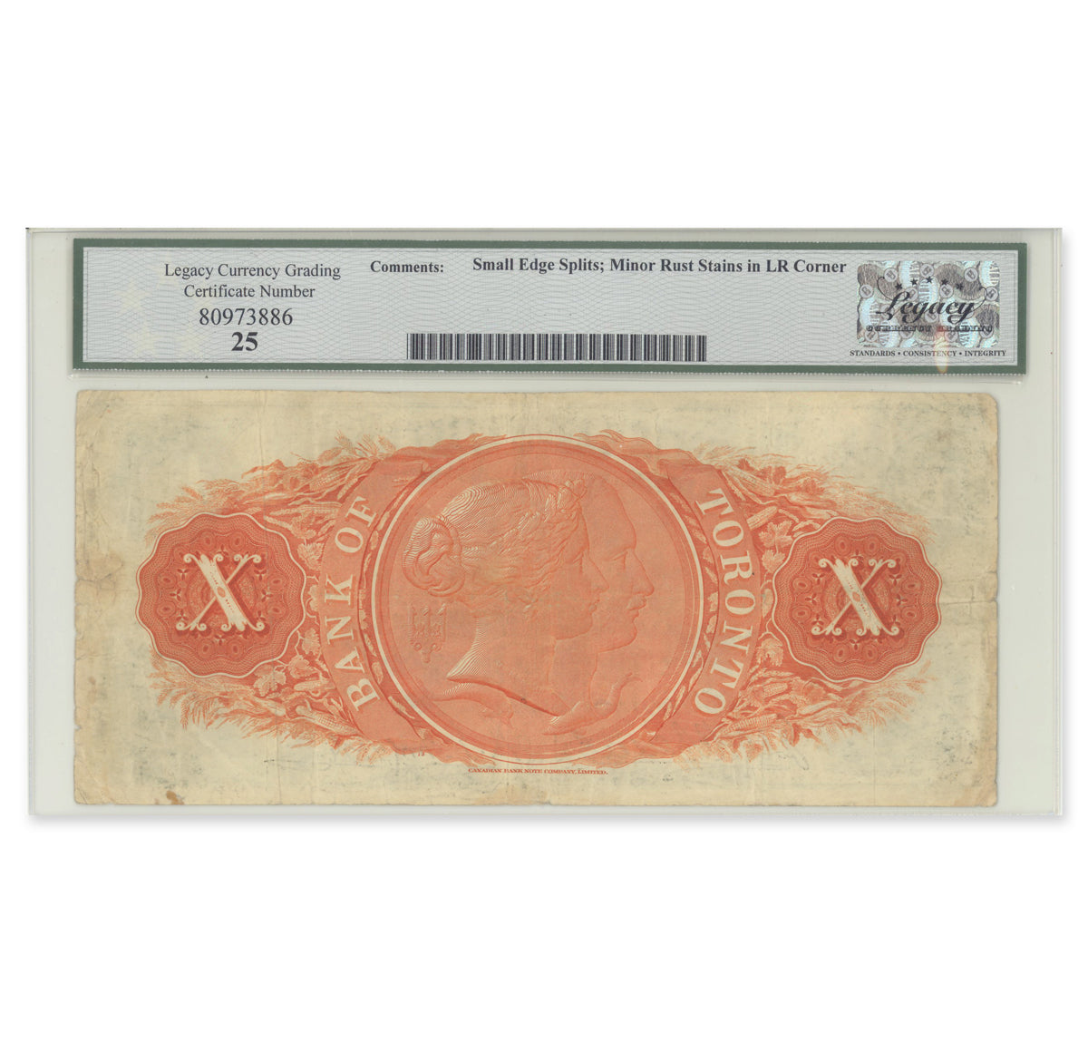 $10 1923 715-22-40 The Bank of Toronto Lamb-Gooderham Legacy VF-25