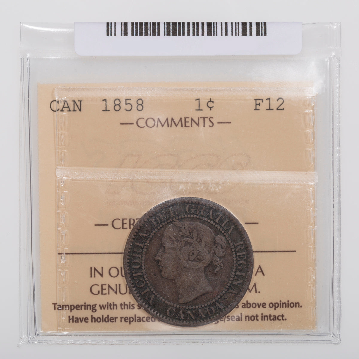 1 Cent 1858 ICCS F-12