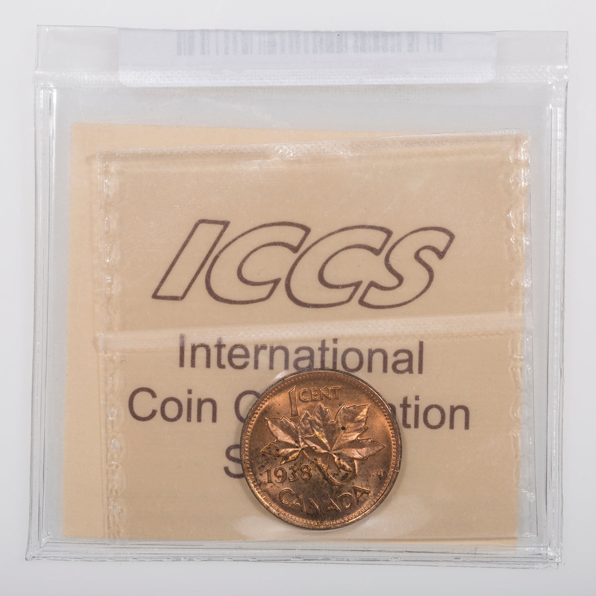 1 Cent 1938 ICCS MS-64 Red