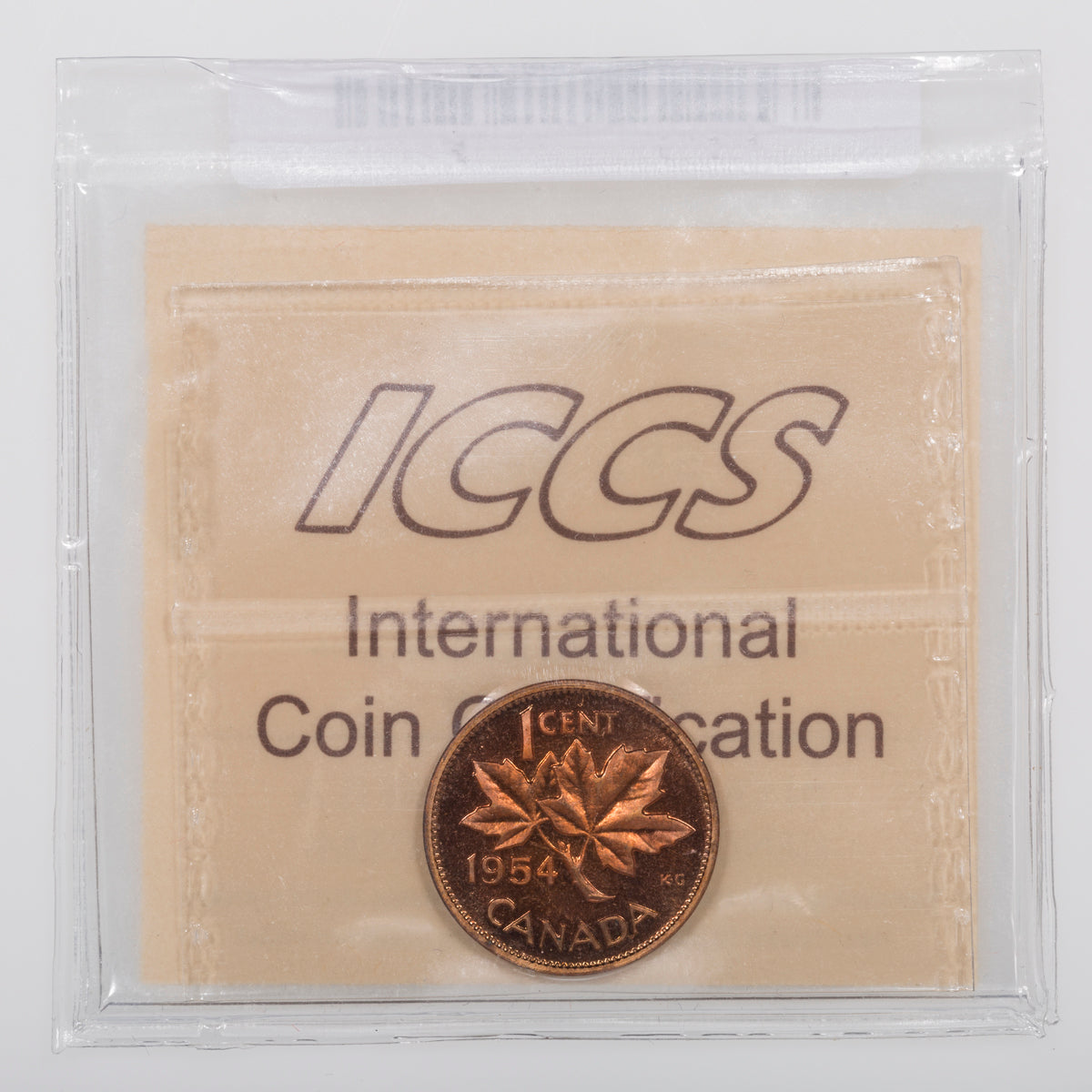 1 Cent 1954 SF ICCS PL-65 Red