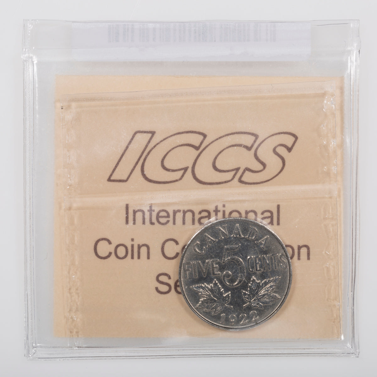 5 Cent 1922 ICCS AU-50