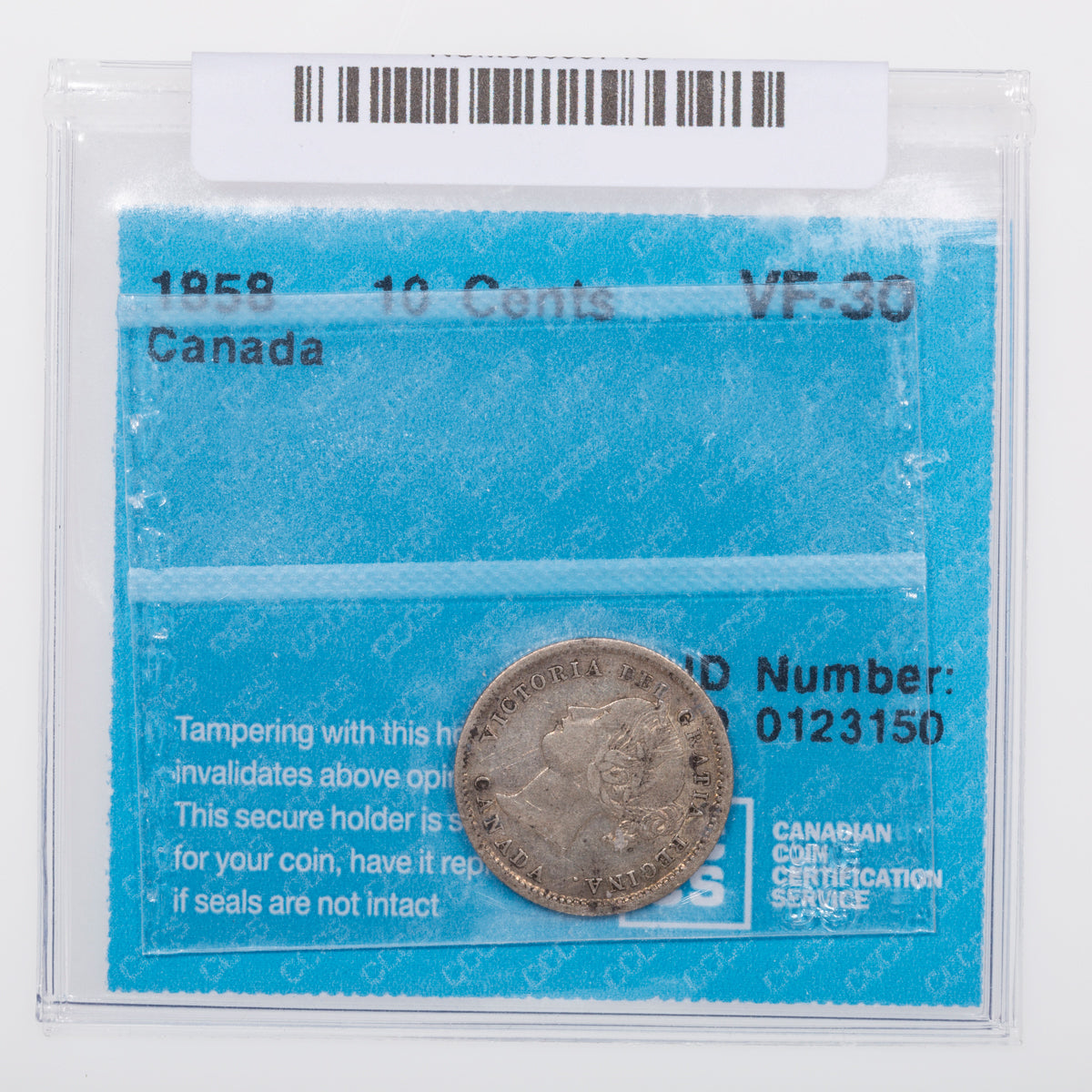 10 Cent 1858 CCCS VF-30