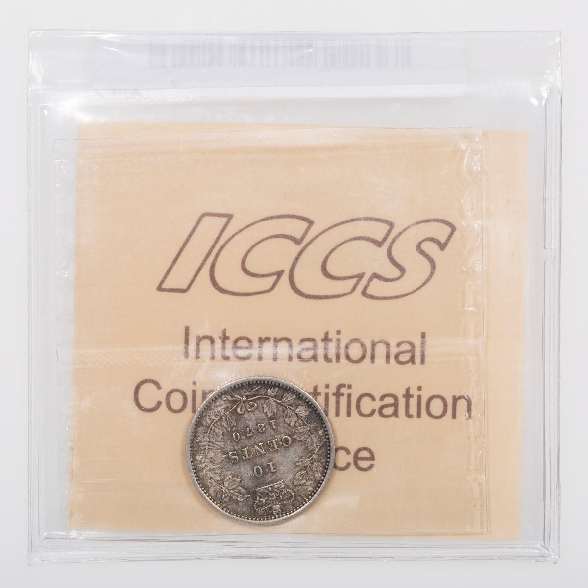 10 Cent 1870 Narrow 0 ICCS AU-50