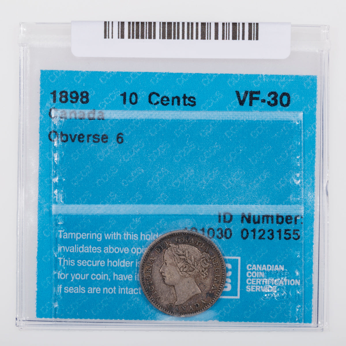 10 Cent 1898 Obverse 6 CCCS VF-30