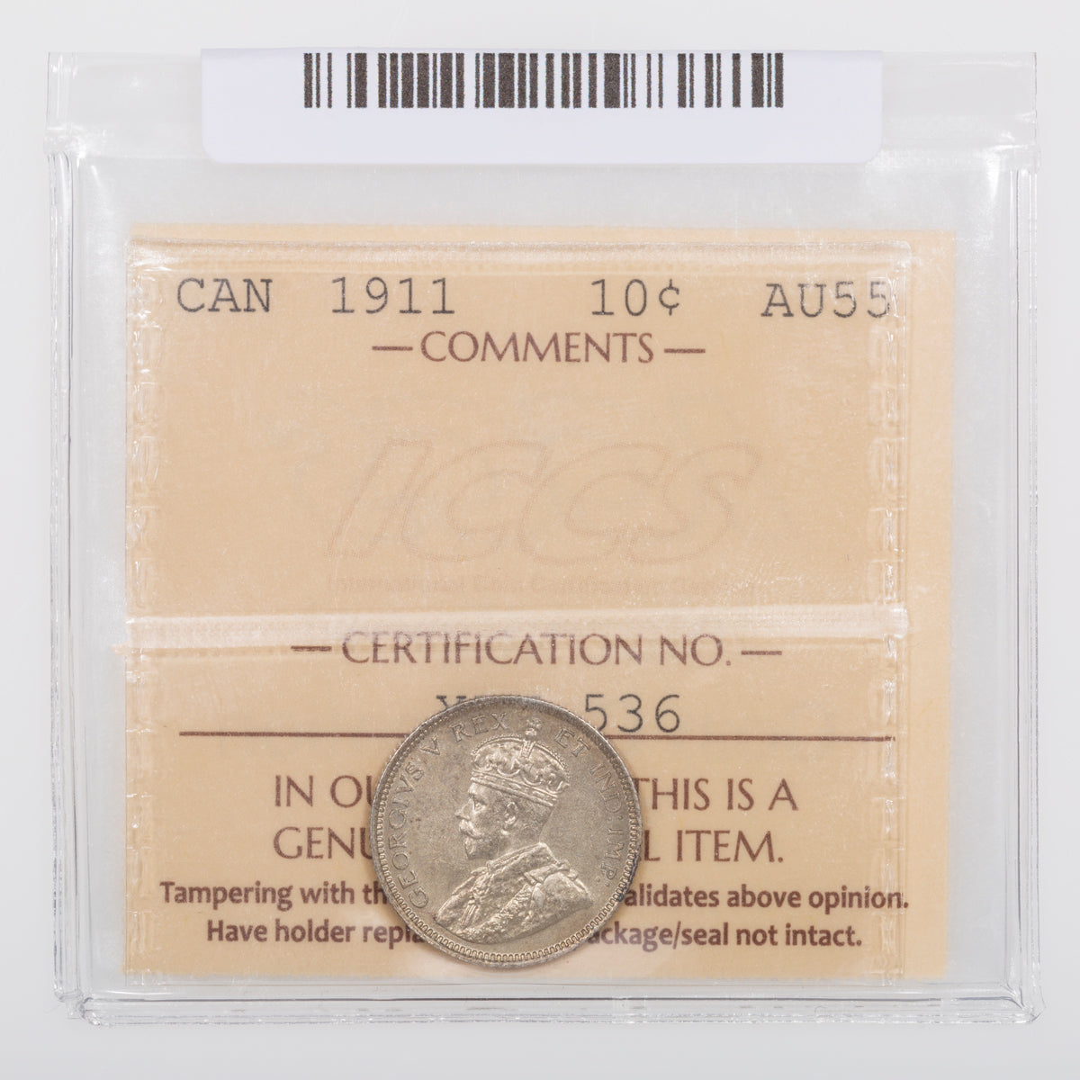 10 Cent 1911 ICCS AU-55