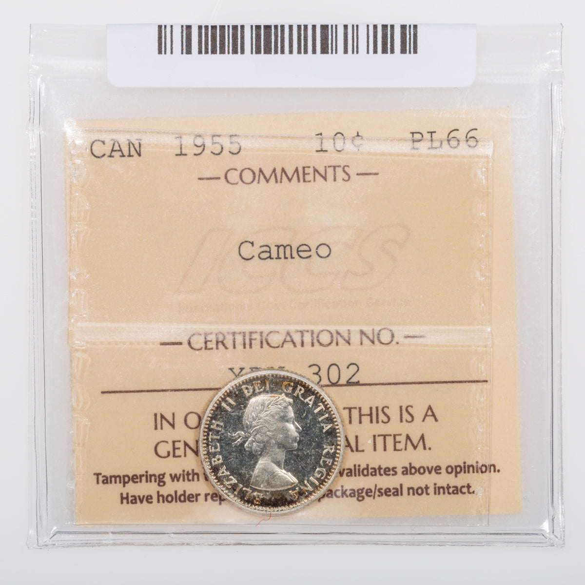 10 Cent 1955 ICCS PL-66 Cameo