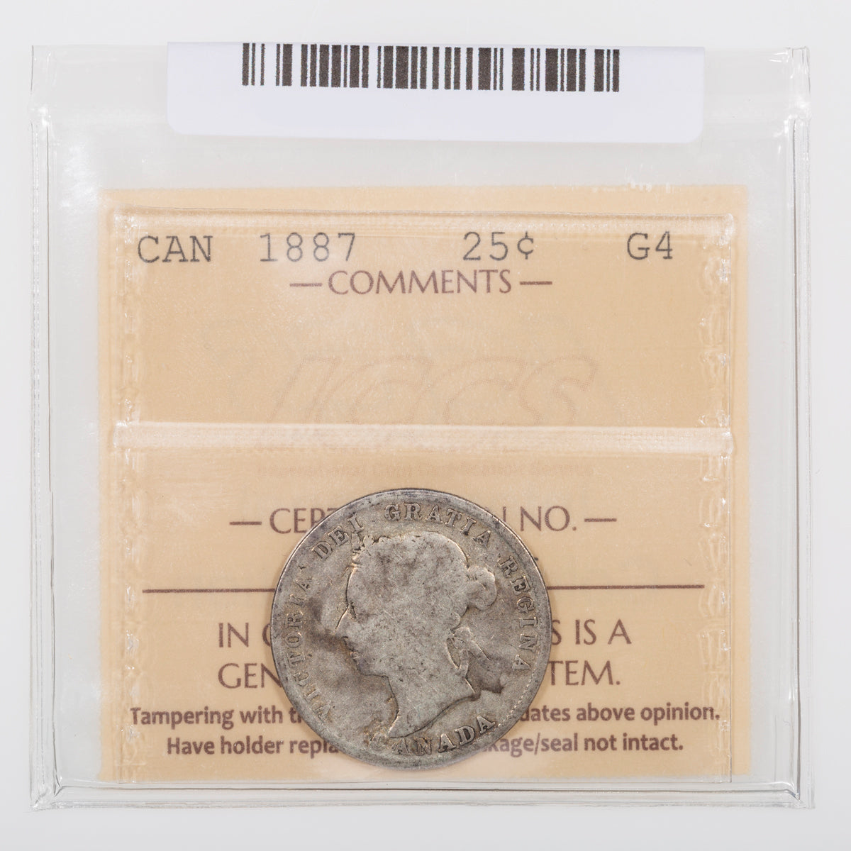 25 Cent 1887 ICCS G-4