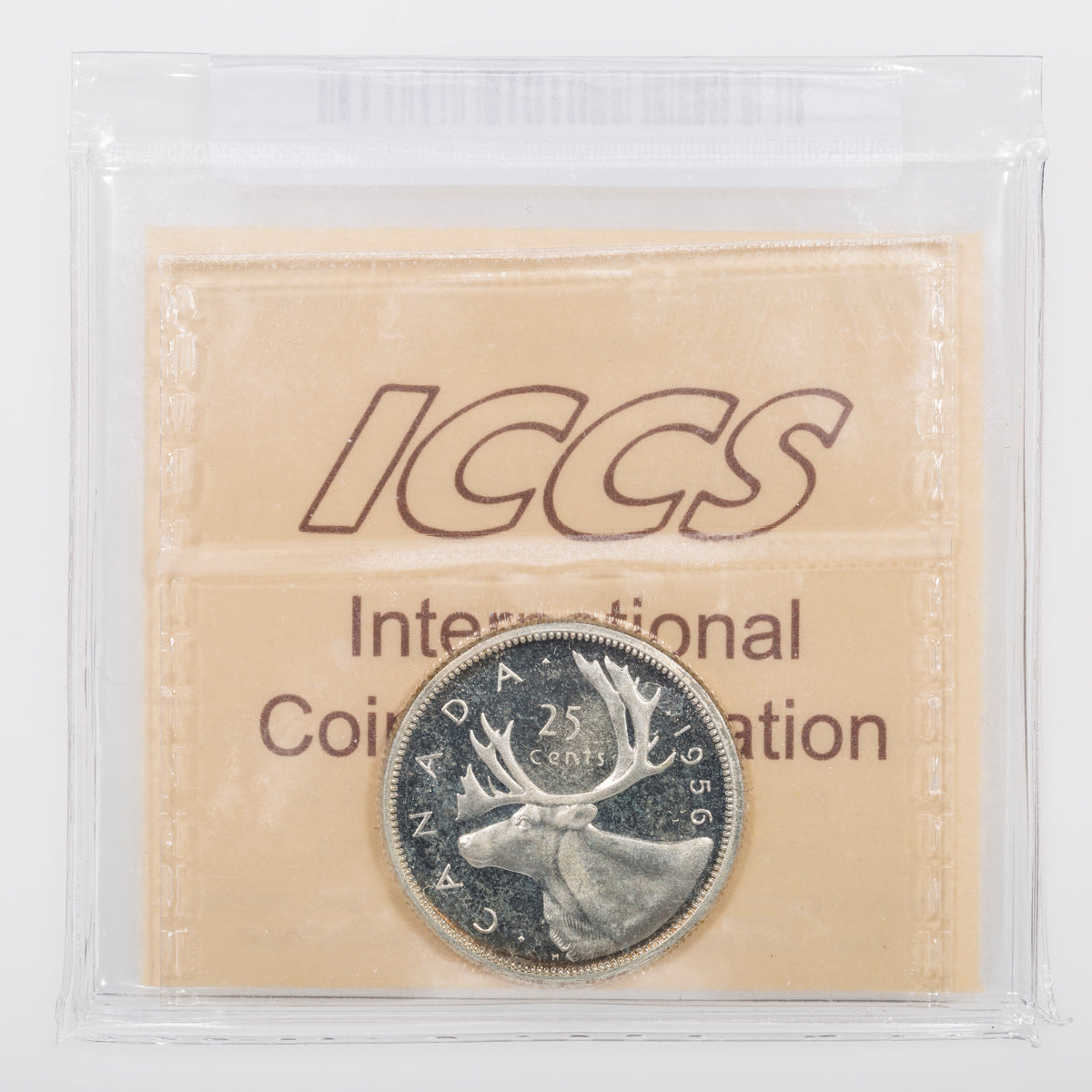 25 Cent 1956 ICCS PL-66 Heavy Cameo