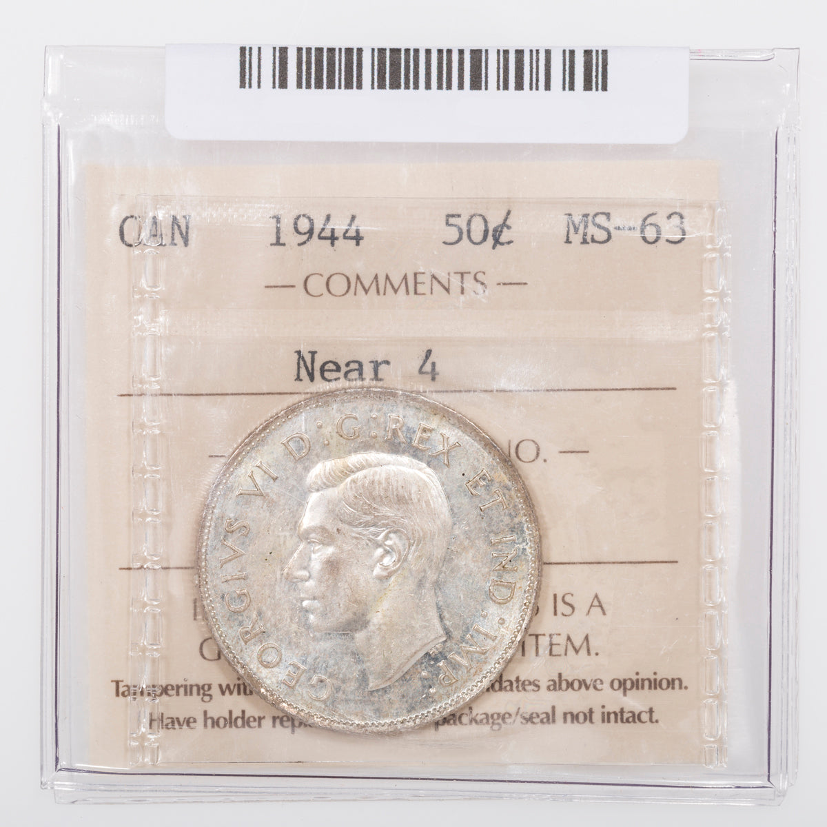 50 Cent 1944 Near 4 ICCS MS-63